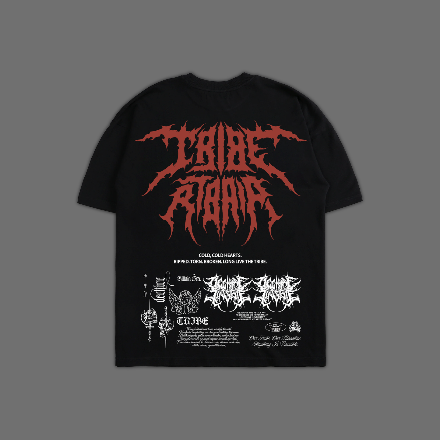 COLD, COLD HEARTS 'LIMITED' OVERSIZED TEE IN BLACK