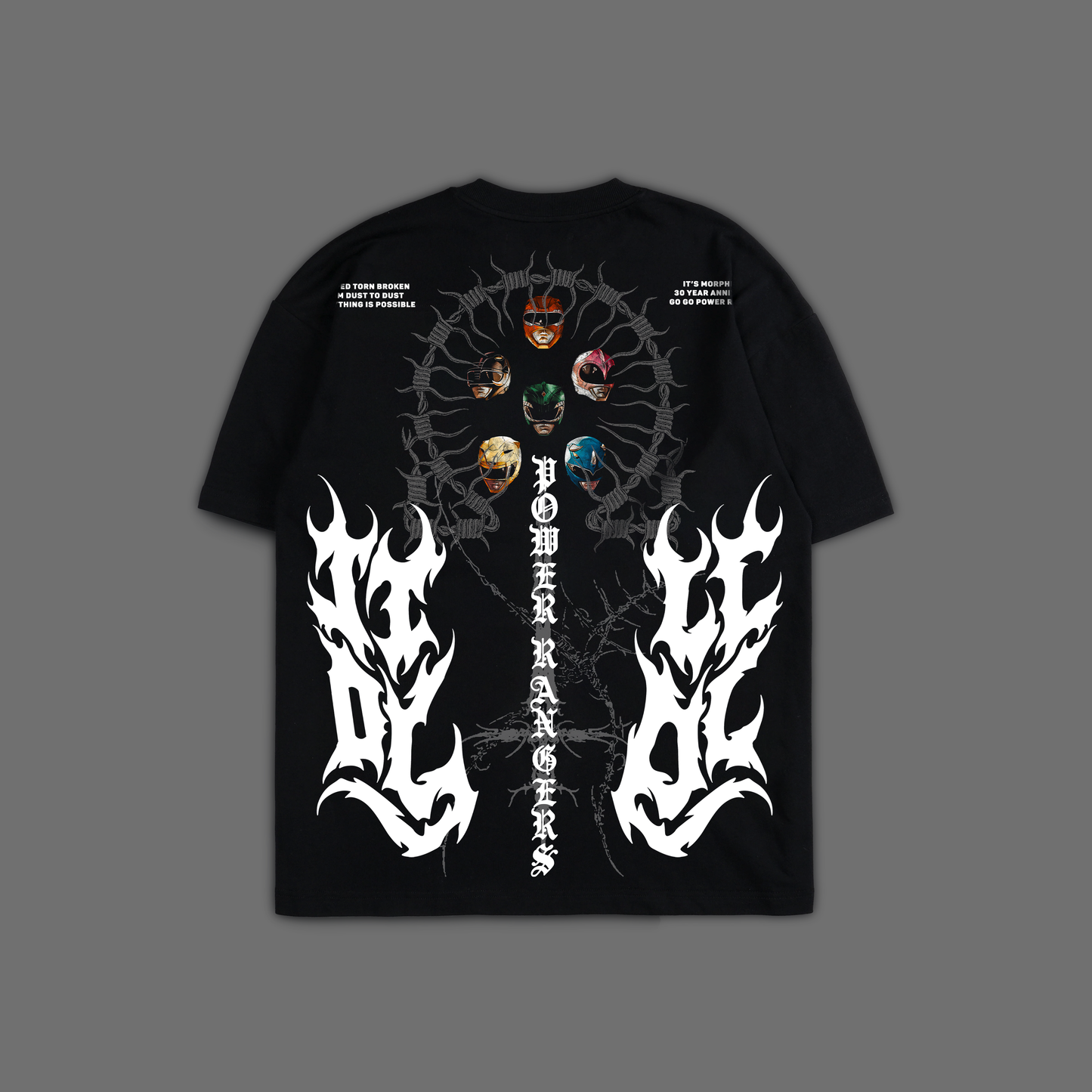 POWER RANGERS || MIGHTY MORPHIN '32 YEAR EDITION' OVERSIZED TEE IN BLACK