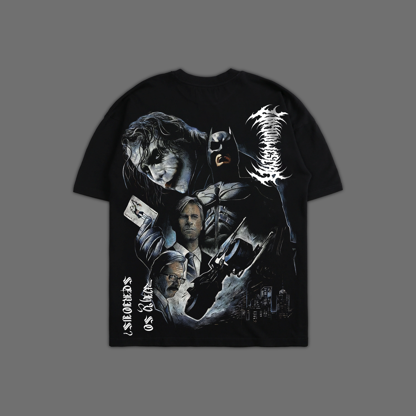 THE DARK KNIGHT 'TRIBUTE EDITION' OVERSIZED TEE IN BLACK
