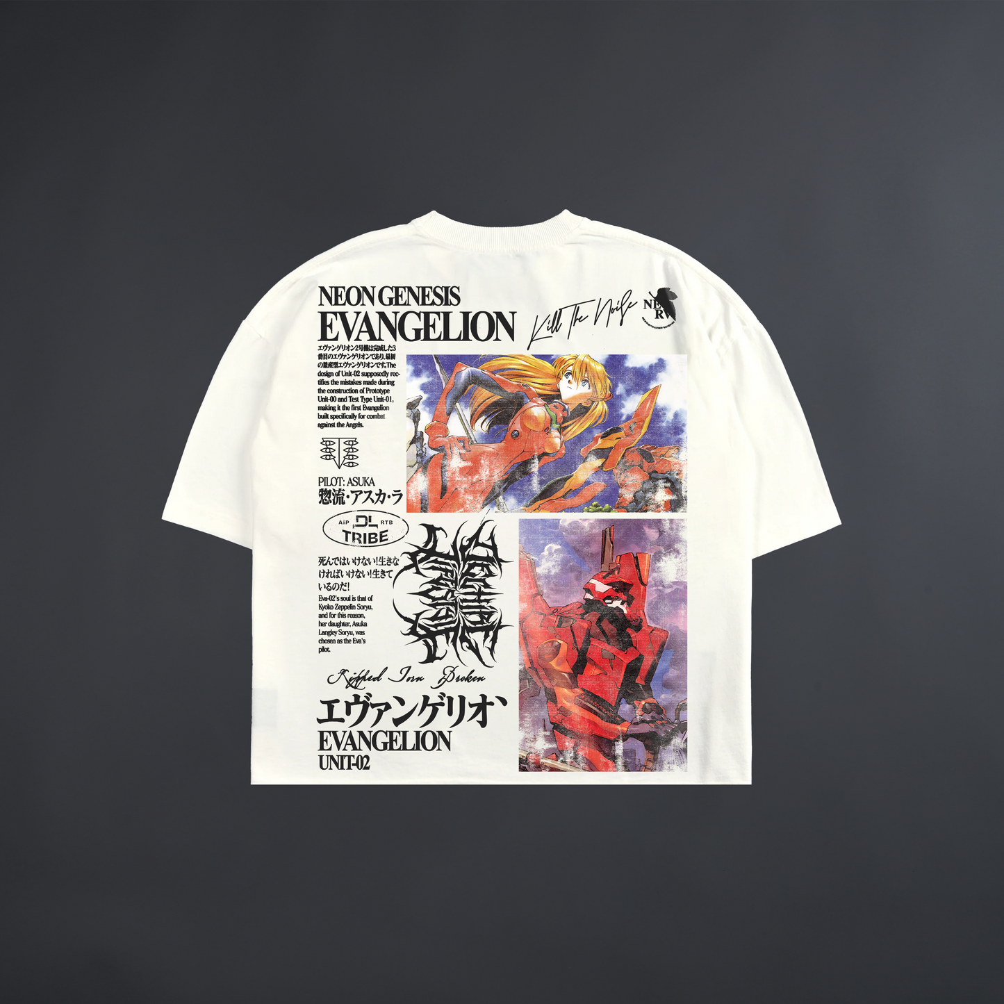 EVA-02 'LIMITED' OVERSIZED BOXY TEE IN WHITE