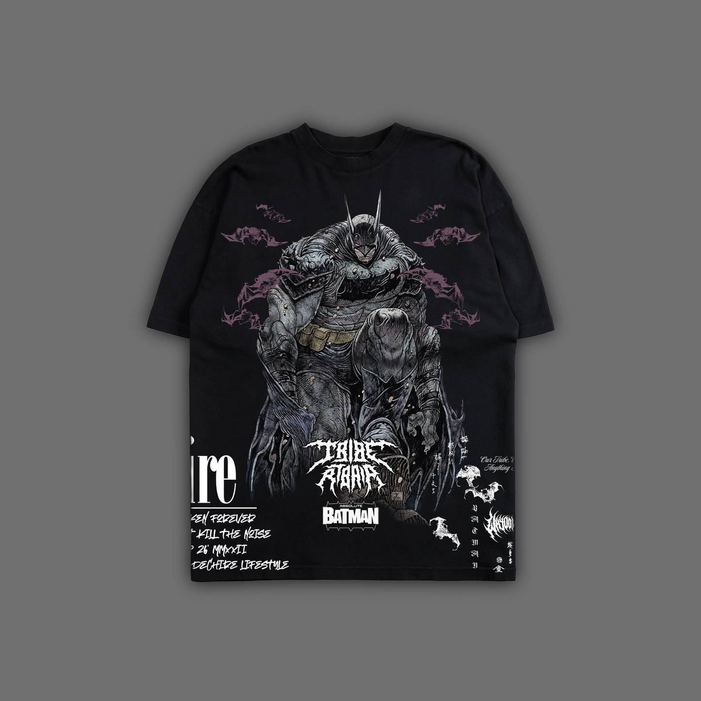 ABSOLUTE BATMAN '1 OF 500' OVERSIZED TEE IN BLACK