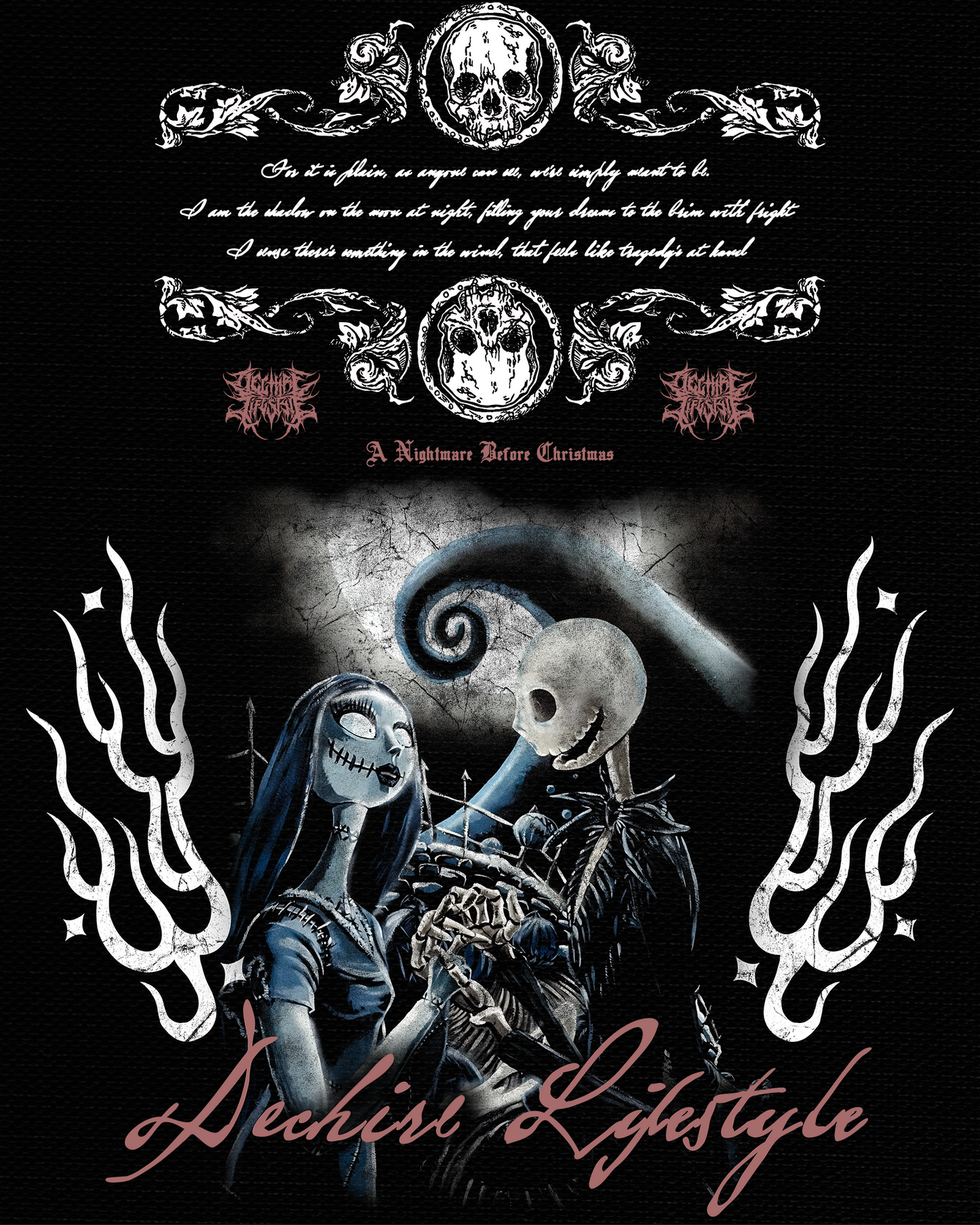 NIGHTMARE BEFORE CHRISTMAS '1 OF 200' FRENCH TERRY 40S OVERSIZED TEE IN MIDNIGHT BLACK