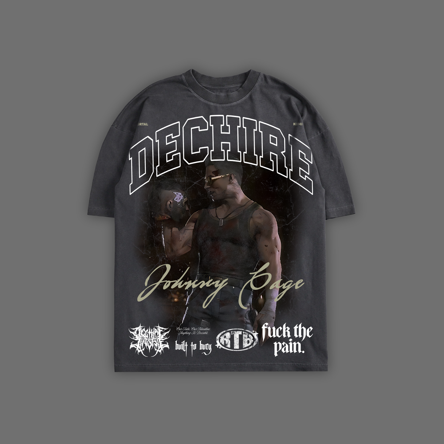 MK | JOHNNY CAGE 'LIMITED' OVERSIZED TEE IN CHARCOAL GRAY