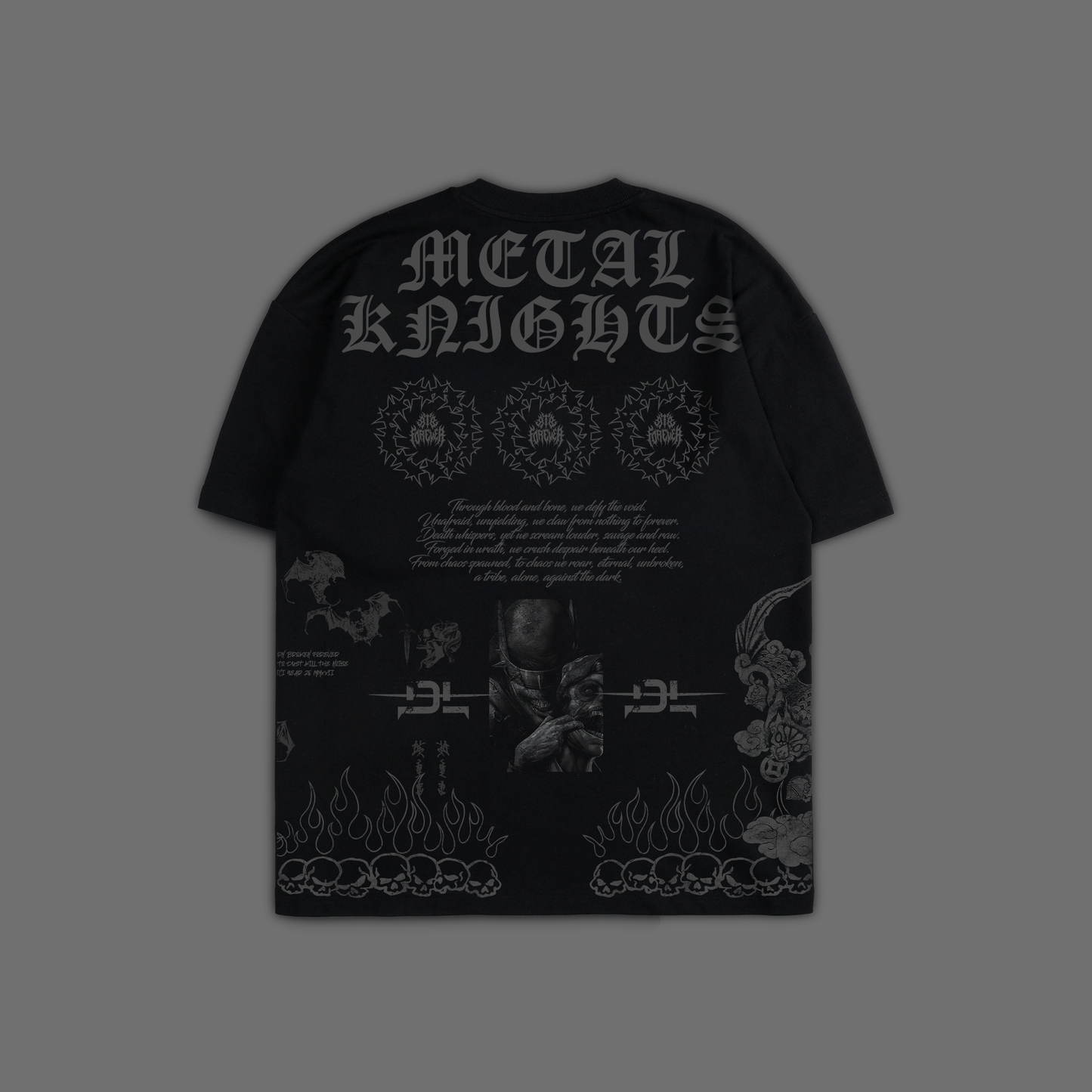 lá mort | METAL KNIGHTS TBWL '1 OF 500' OVERSIZED TEE IN BLACK