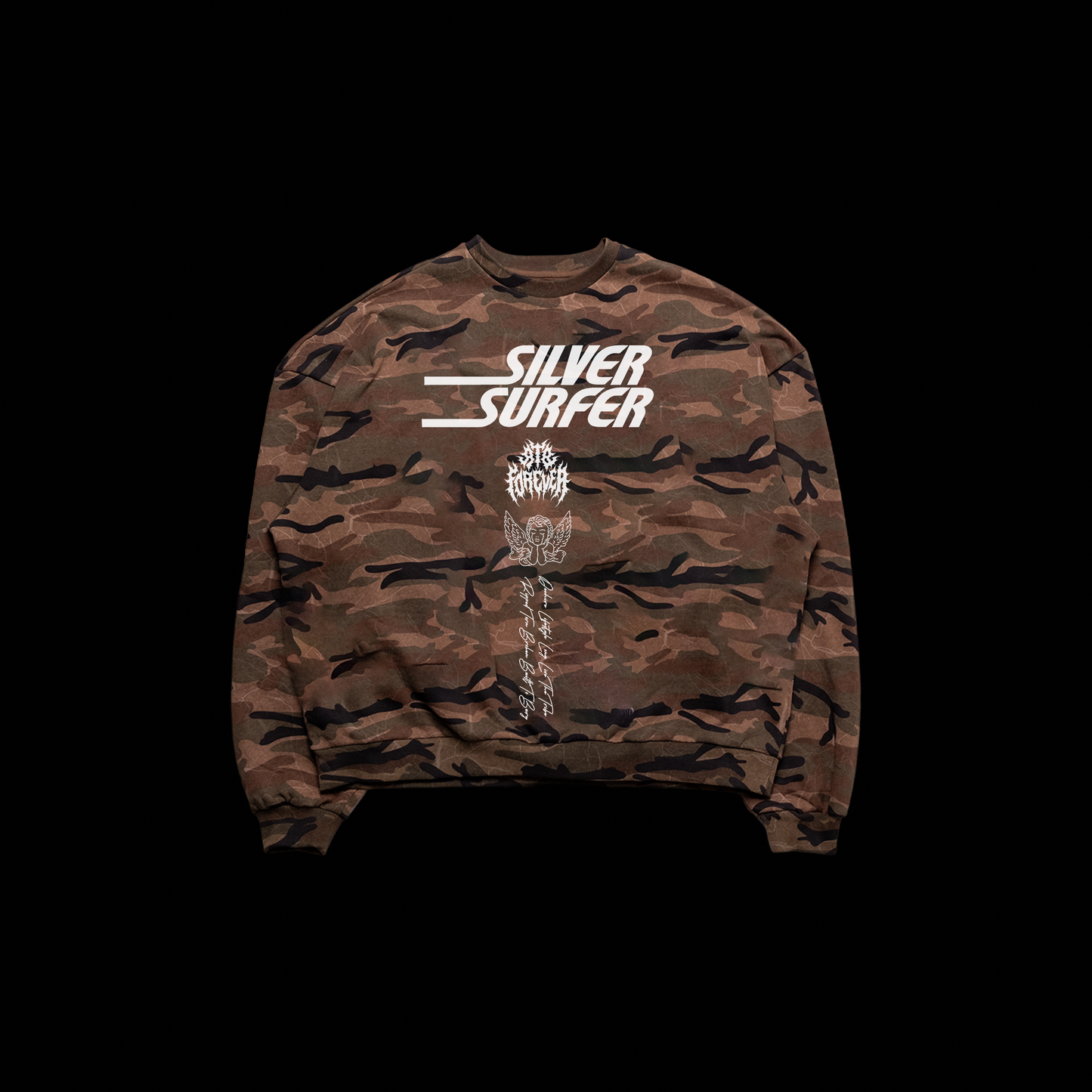 SILVER SURFING OS CREWNECK IN CAMO