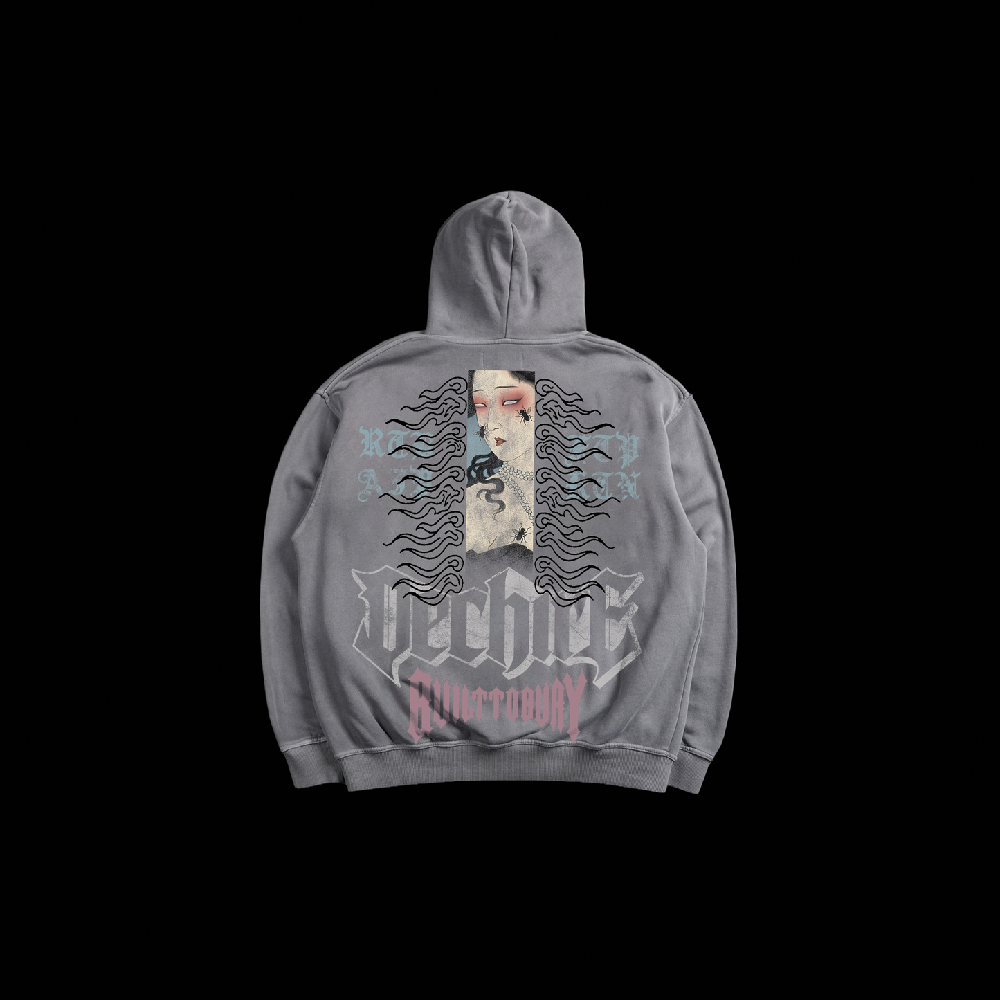 BEHIND THE MASK 'ULTRA HEAVYWEIGHT' OVERSIZED DS HOODIE IN GRAY