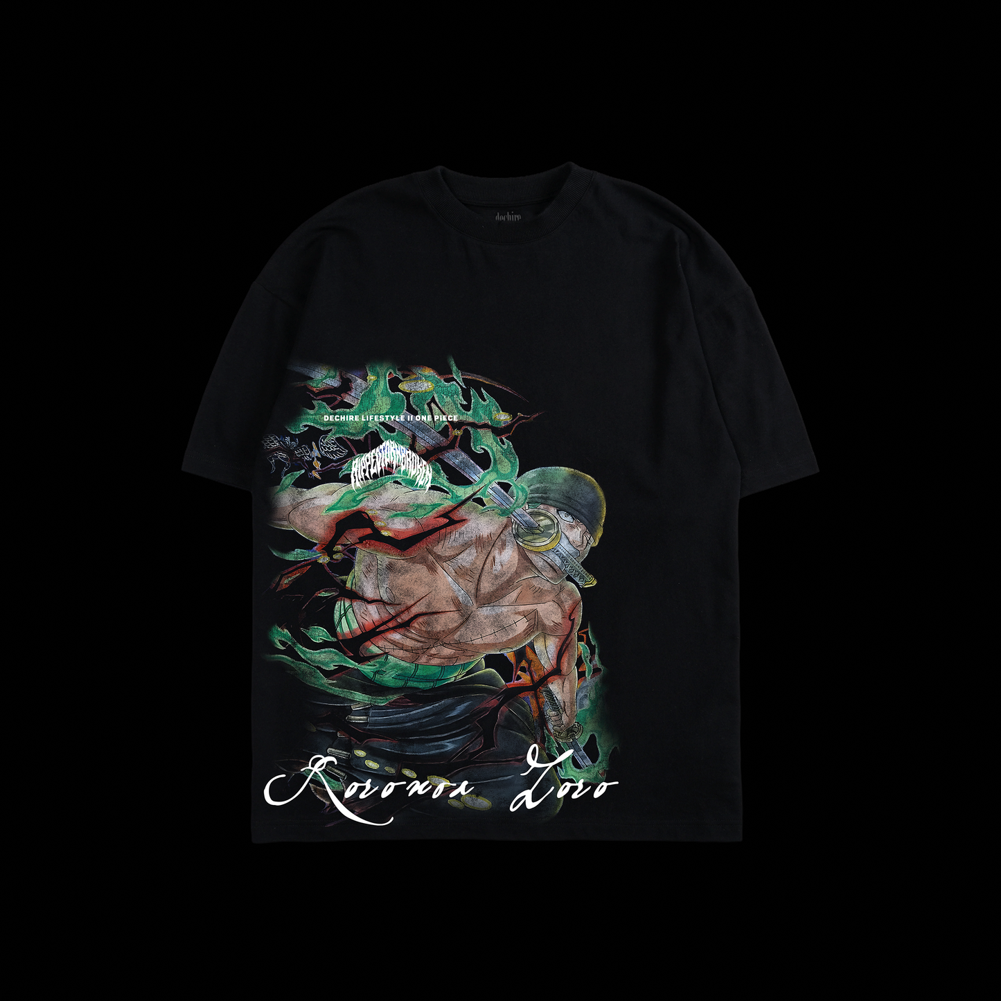RORONOA ZORO 'YEAR 25' OVERSIZED TEE IN BLACK