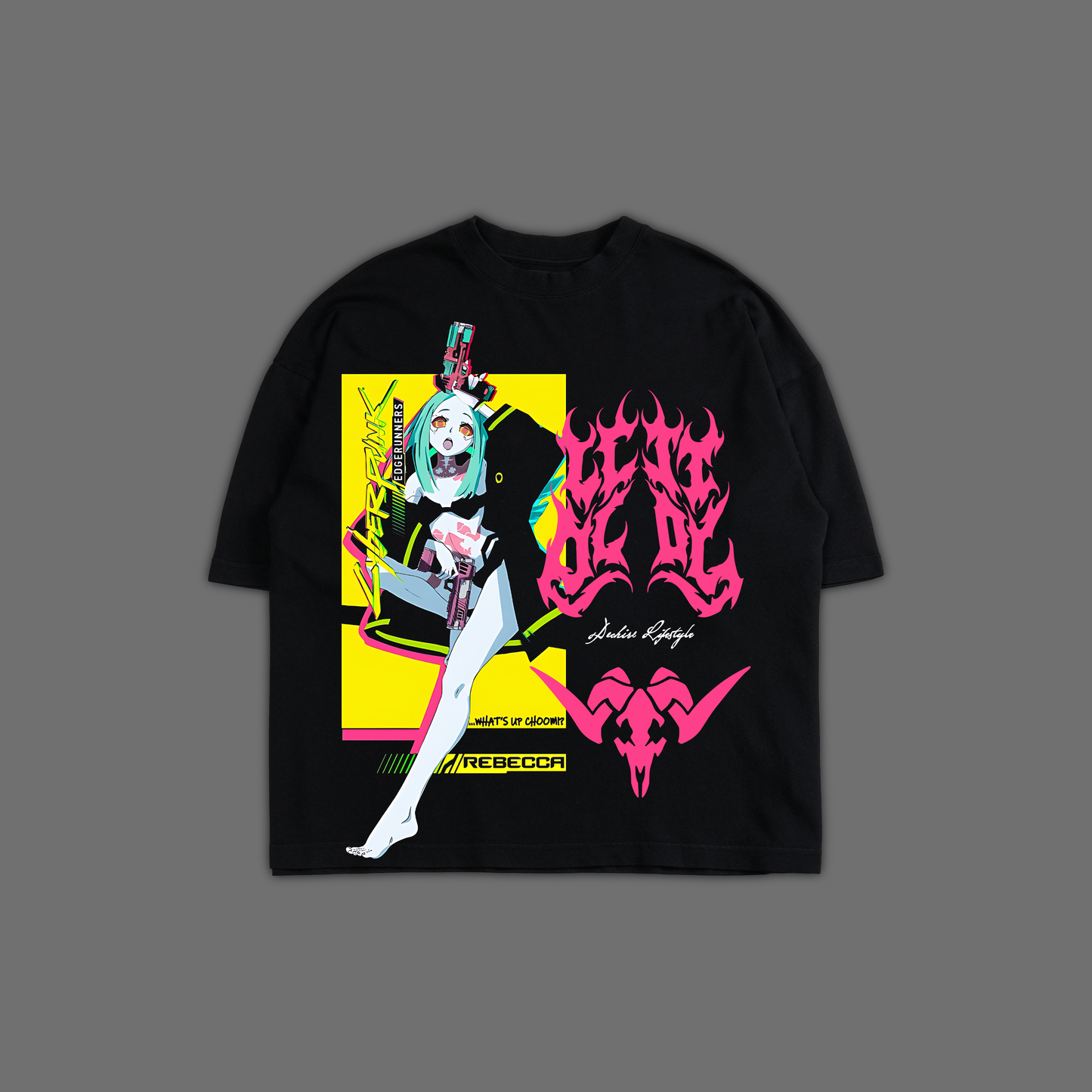 REBECCA | WHAT'S UP CHOOM? 'LIMITED' BOXY TEE IN BLACK