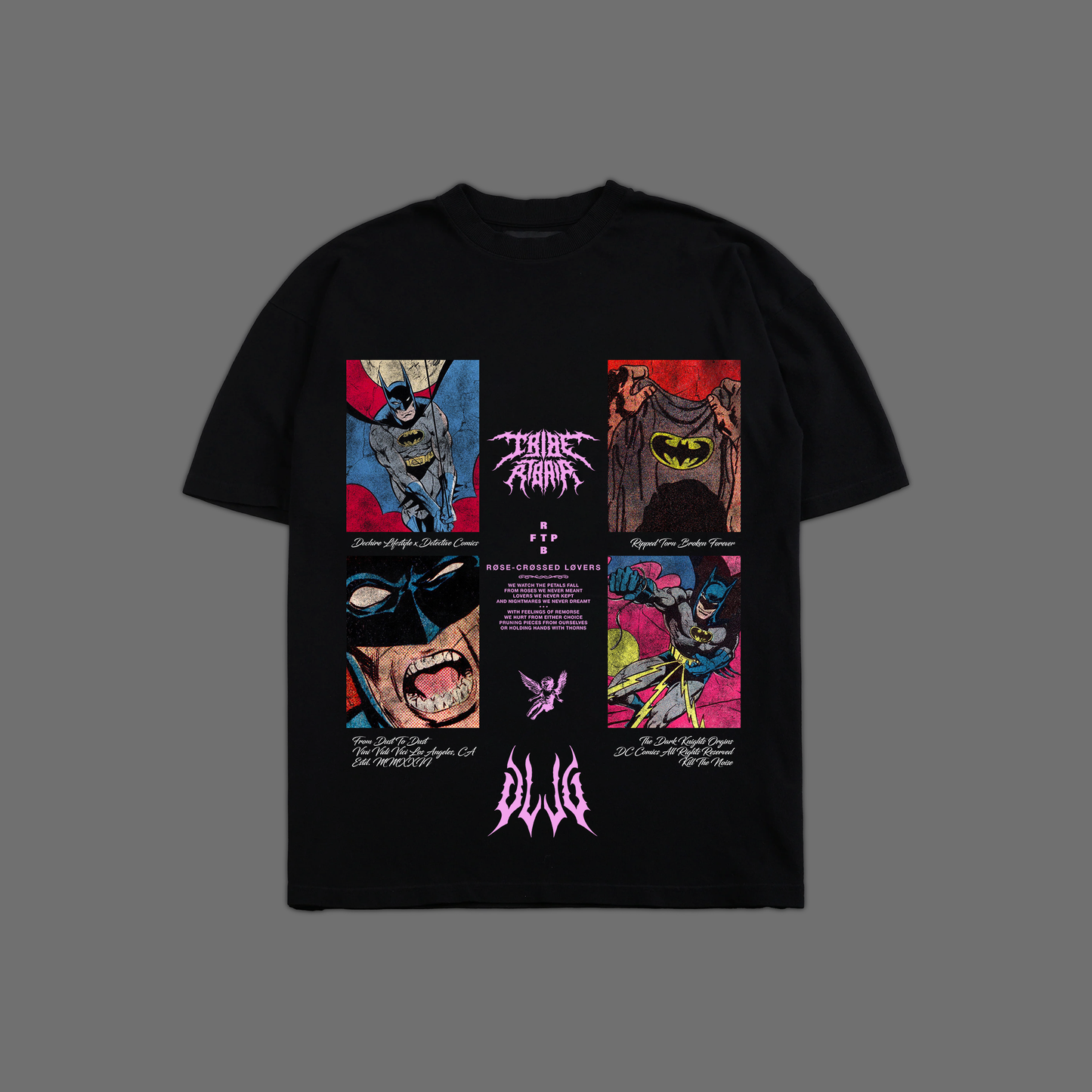 DETECTIVE COMICS '86 YEAR ANNIVERSARY' OVERSIZED TEE IN BLACK