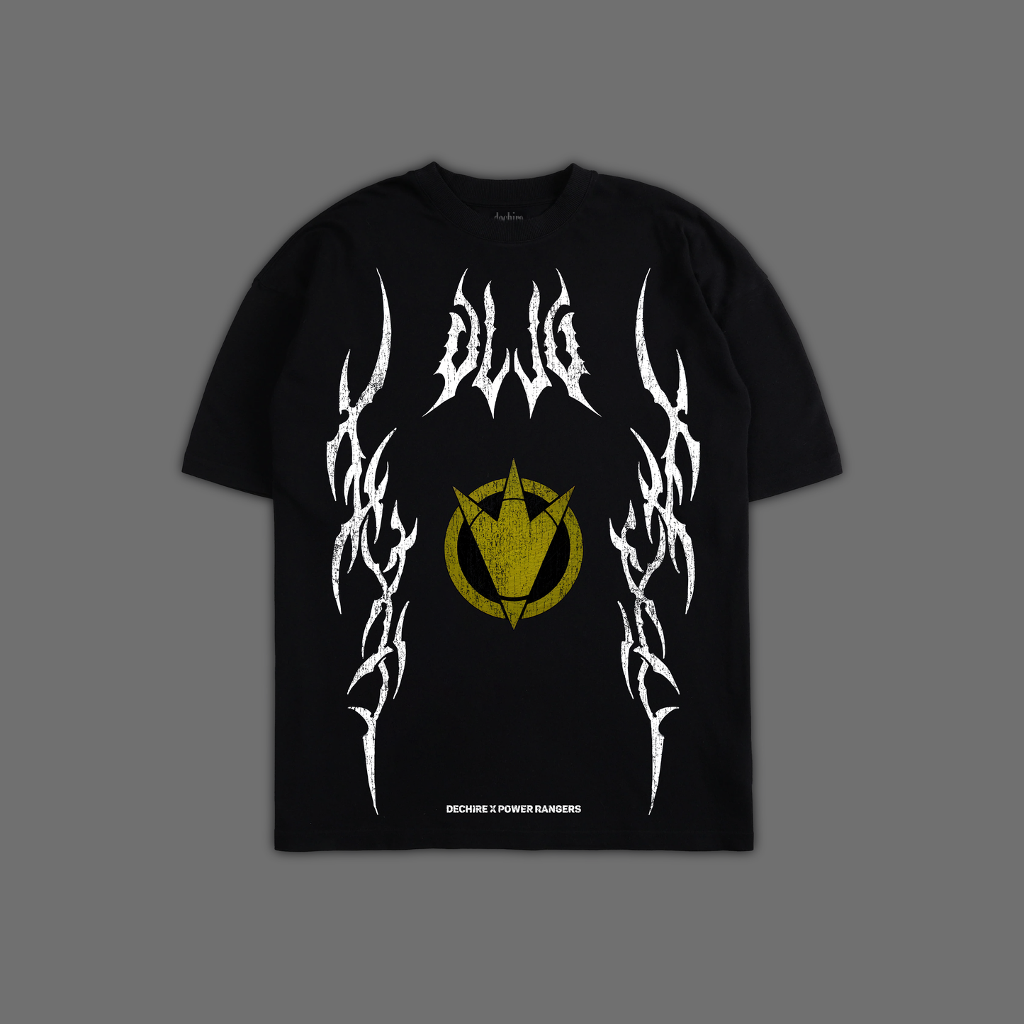 DINO THUNDER || BLACK RANGER 'ICON SERIES' OVERSIZED TEE IN BLACK