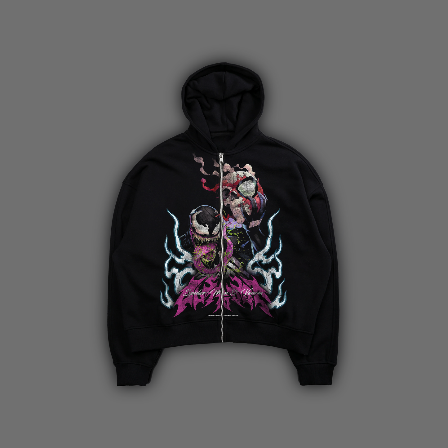 VENOM & SPIDEY | RETRO COMICS EDITION 'EXCLUSIVE' OVERSIZED FLEECE ZIP HOODIE