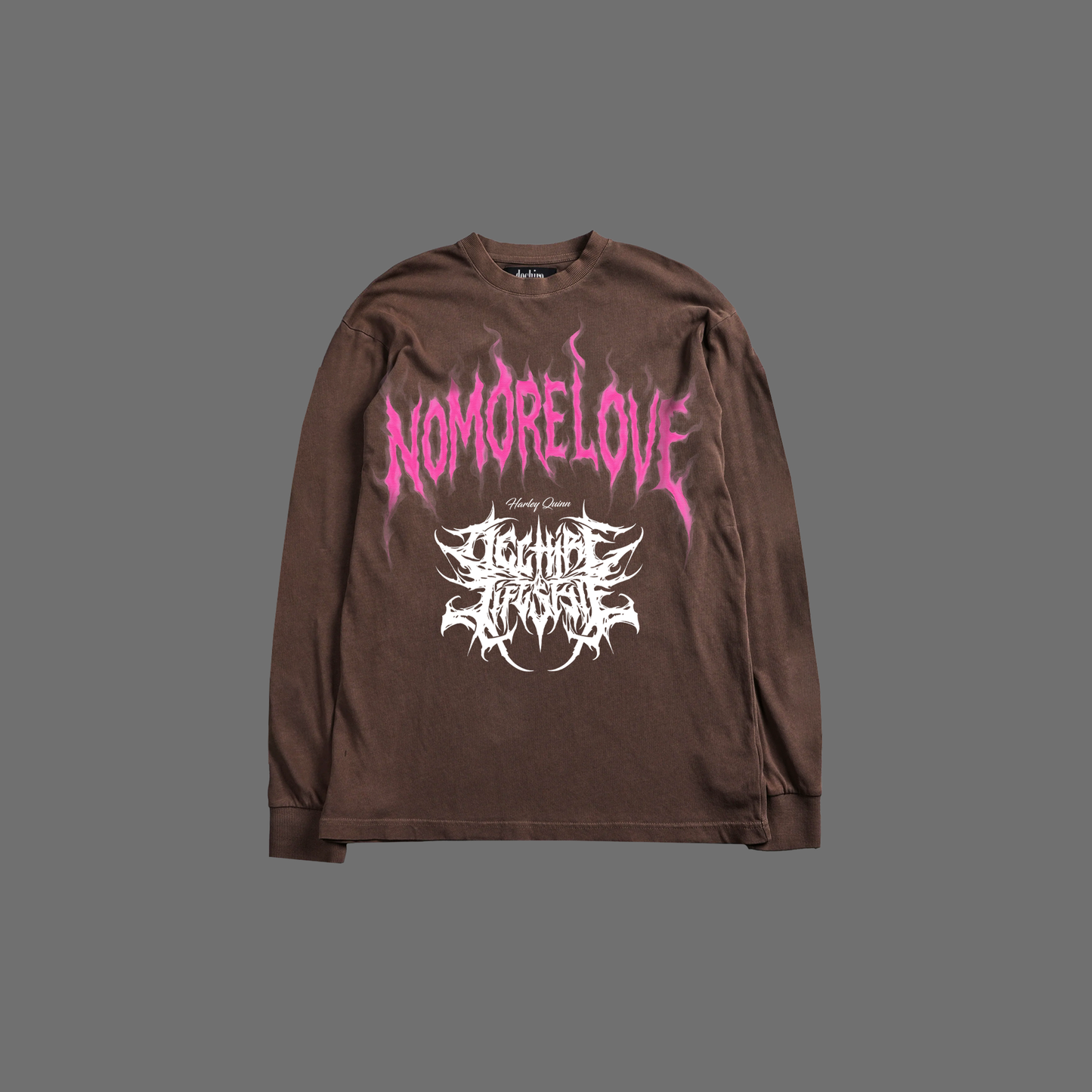 NO MORE LOVE | HARLEY QUINN 'HVYWT' L/S TEE IN BROWN