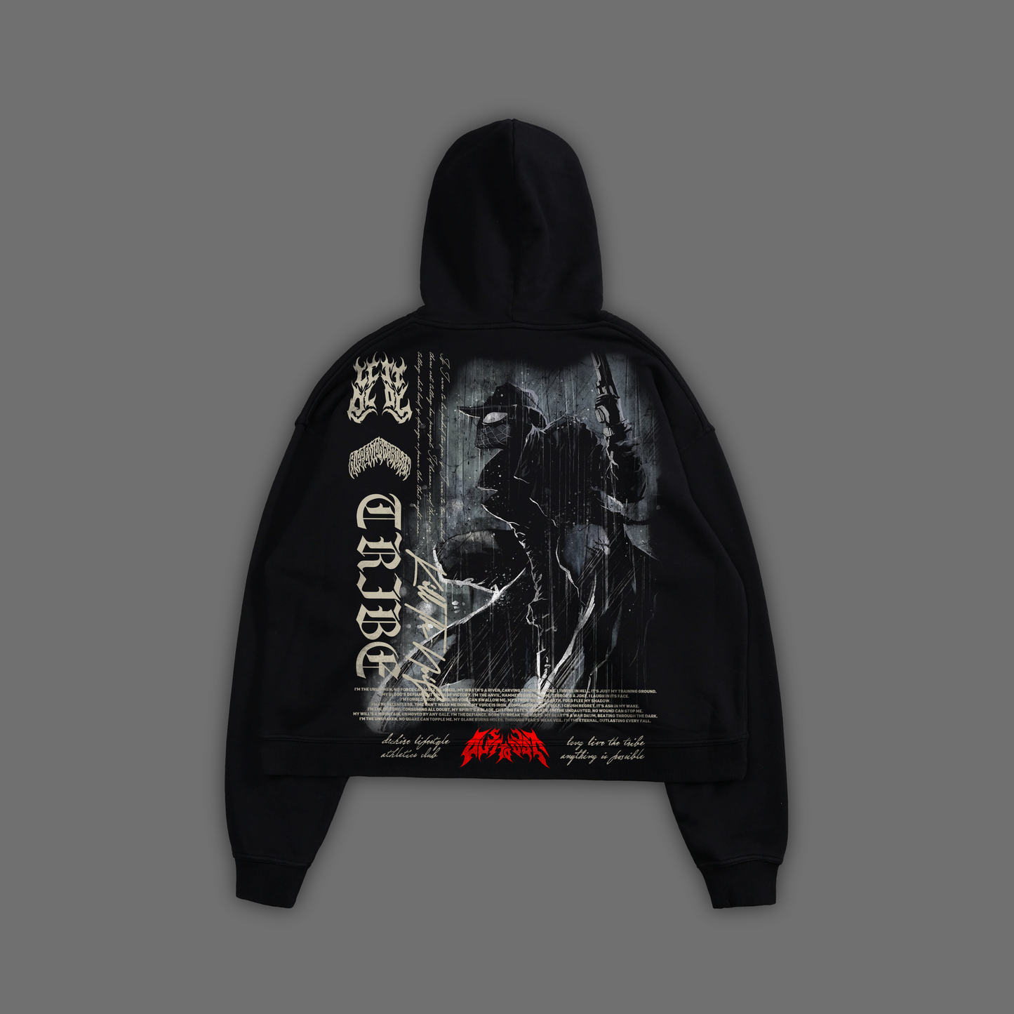 NOIR 'EXCLUSIVE' BOX CUT HOODIE IN SHADOW