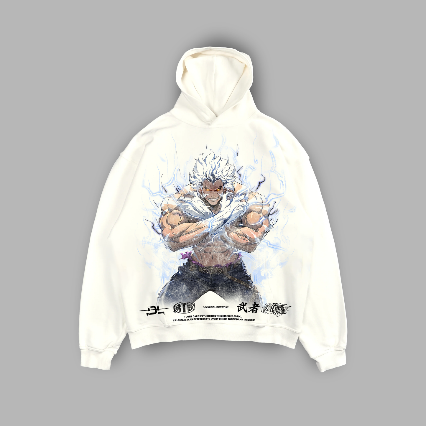 SILVER BEAST 'LIMITED' OVERSIZED HOODIE IN WHITE