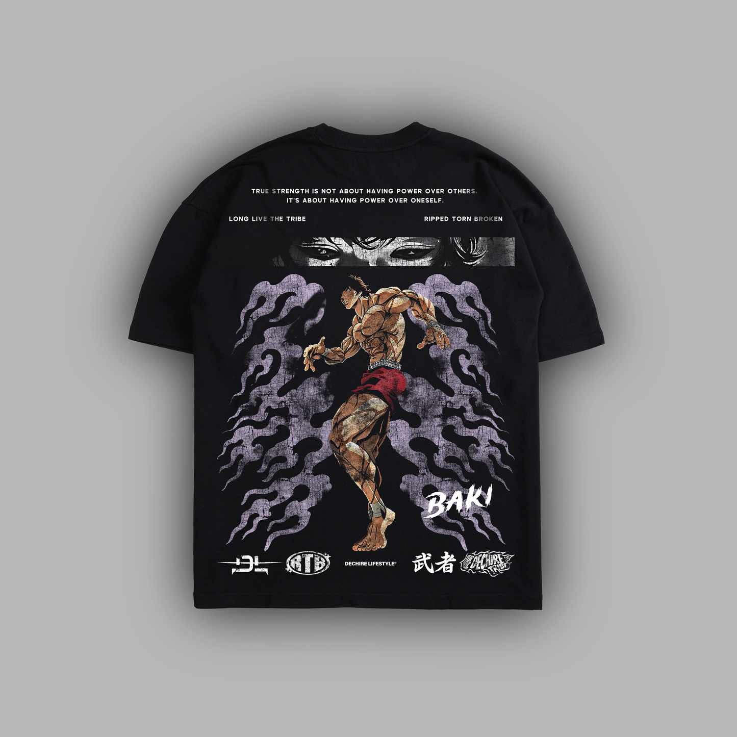 BAKI HANMA 'LIMITED' 6oz OVERSIZED TEE IN BLACK