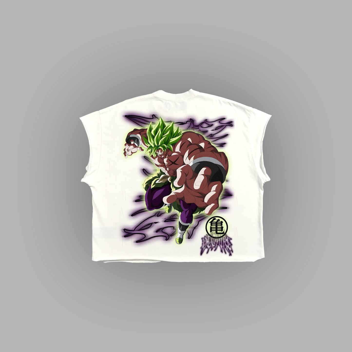 BROLY: LEGENDARY SUPER SAIYAN! 'LIMITED' RAW EDGE BOXY MUSCLE TEE IN WHITE