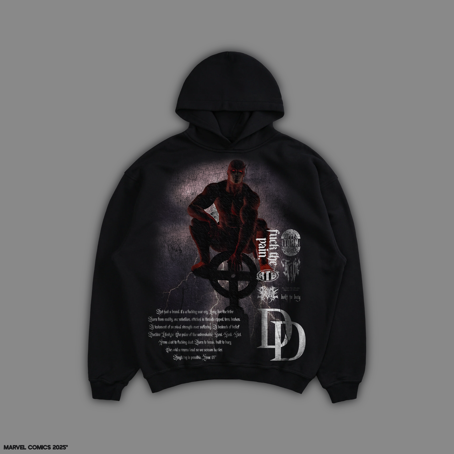 DAREDEVIL: BORN AGAIN 'LIMITED' DL:MADE 4060 TERRY HOODIE IN BLACK