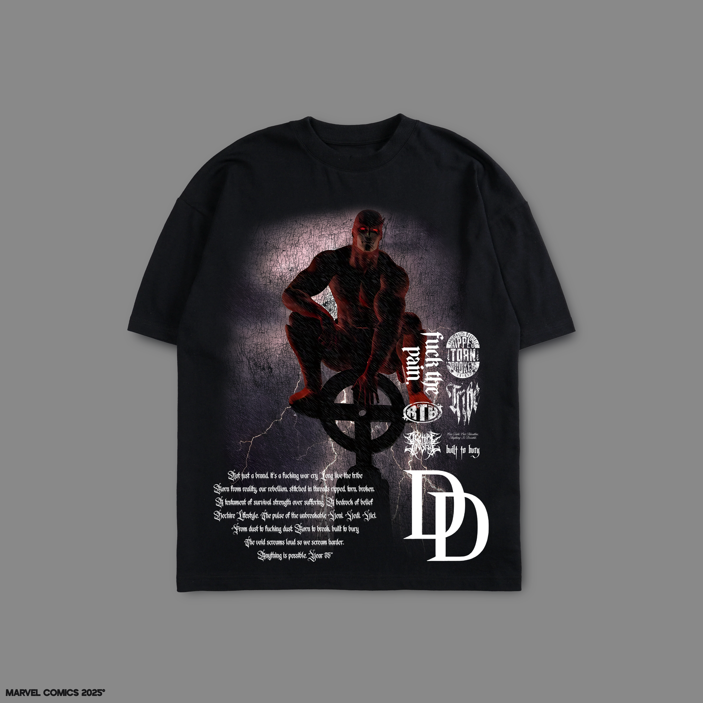 DAREDEVIL: BORN AGAIN 'LIMITED' 10oz OVERSIZED TEE IN BLACK