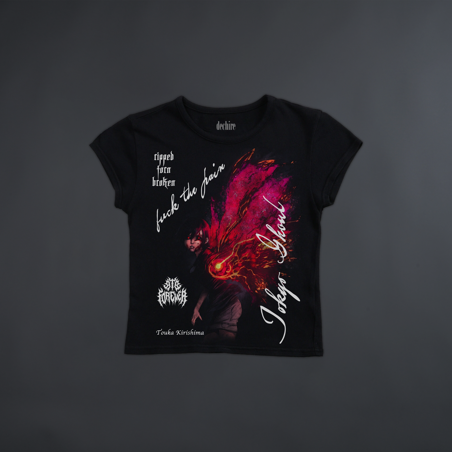 TOUKA: SHATTERED CORE 'BABY' TEE IN BLACK