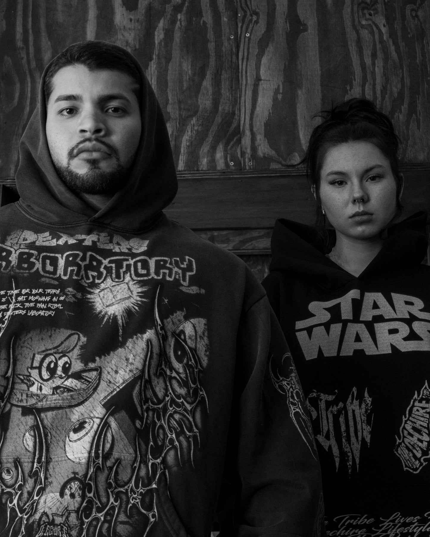 CLONE WARS '1 OF 100' FRENCH TERRY OVERSIZED LA:MADE HOODIE IN BLACK