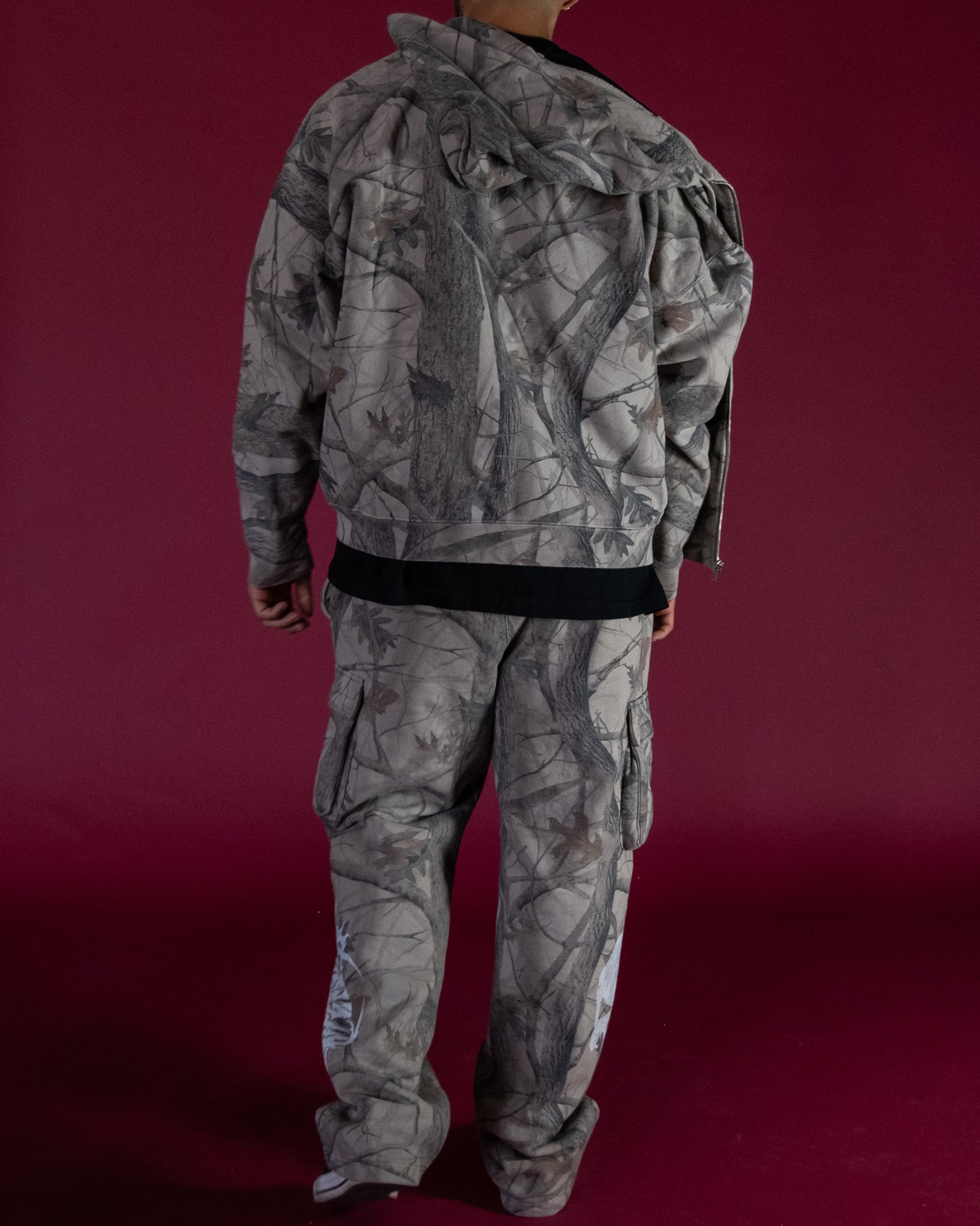 THE PUNISHERS' "1 OF 50" DL:MADE CARGO SWEATS IN WOODLAND CAMO
