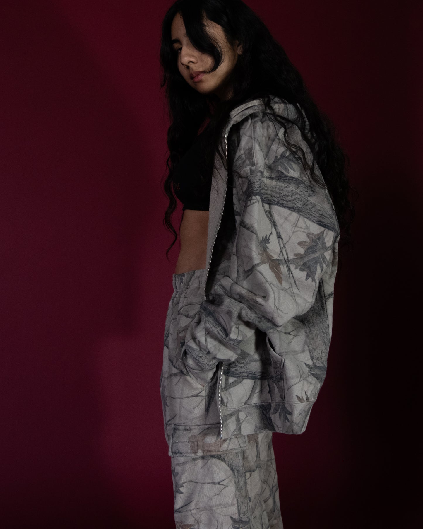 THE PUNISHERS' "1 OF 50" DL:MADE CARGO SWEATS IN WOODLAND CAMO