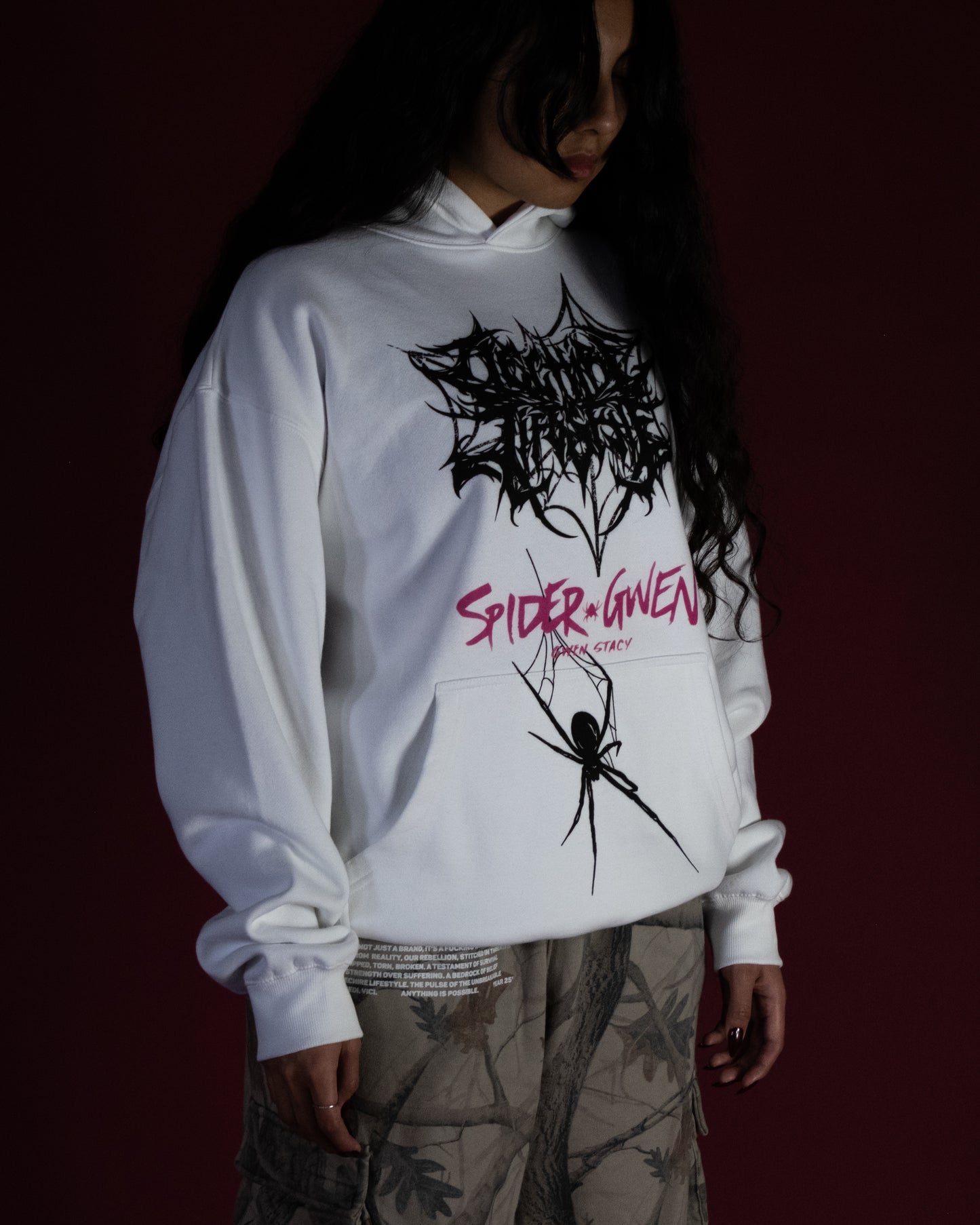 SPIDER-GWEN 'LIMITED' DL:MADE 4060 TERRY HOODIE IN CLOUD WHITE