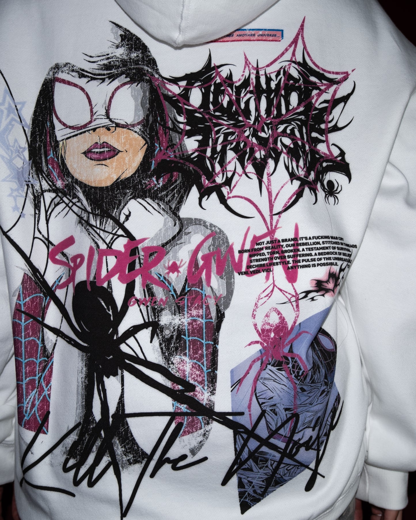 SPIDER-GWEN 'LIMITED' 8oz DROP SHOULDER TEE IN WHITE