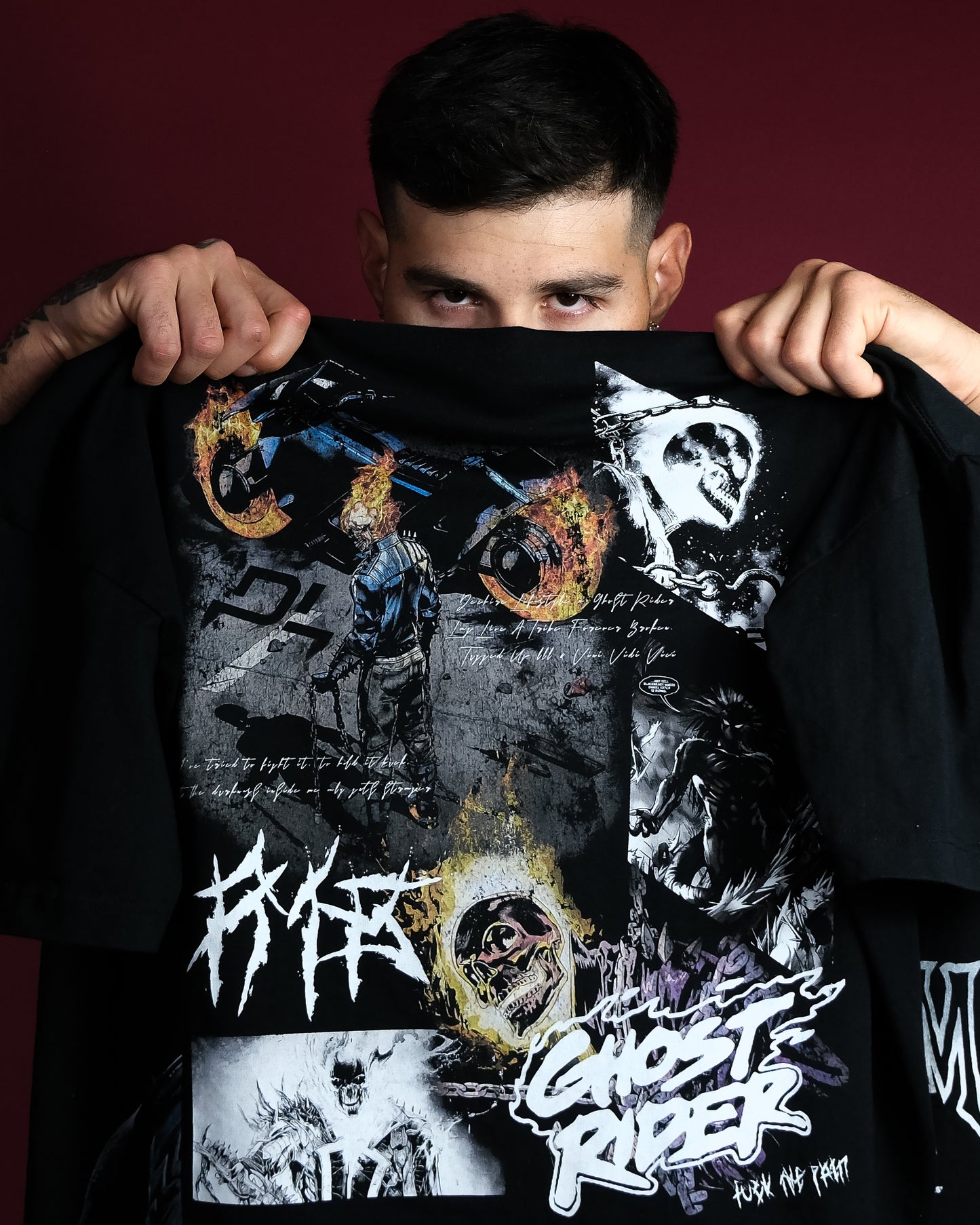 SPIRIT OF VENGEANCE 'LIMITED' 10oz OVERSIZED TEE IN BLACK