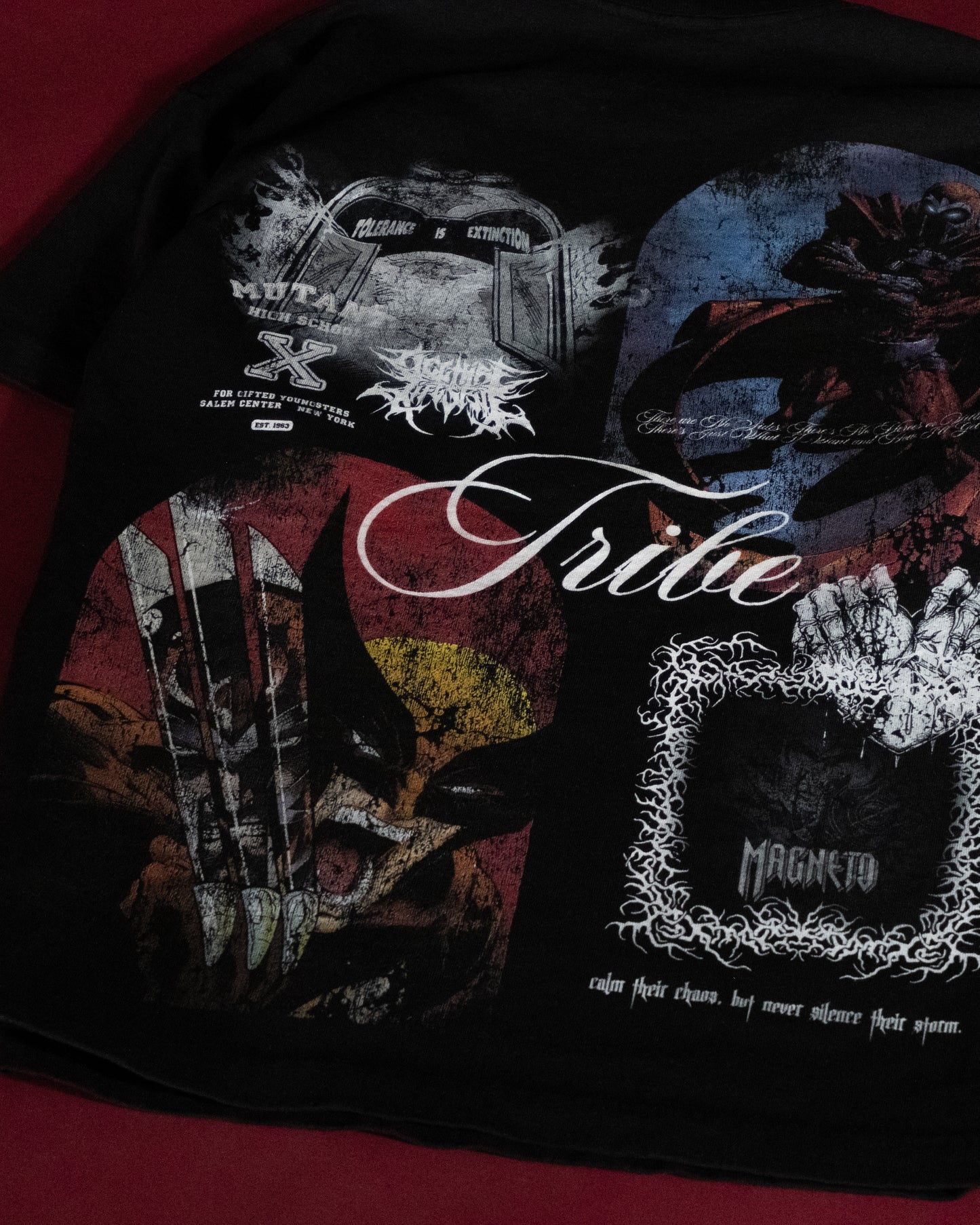 MAGNETO v. WOLVERINE: ORIGINS 'LIMITED' 12oz OS PUMP COVER TEE IN BLACK