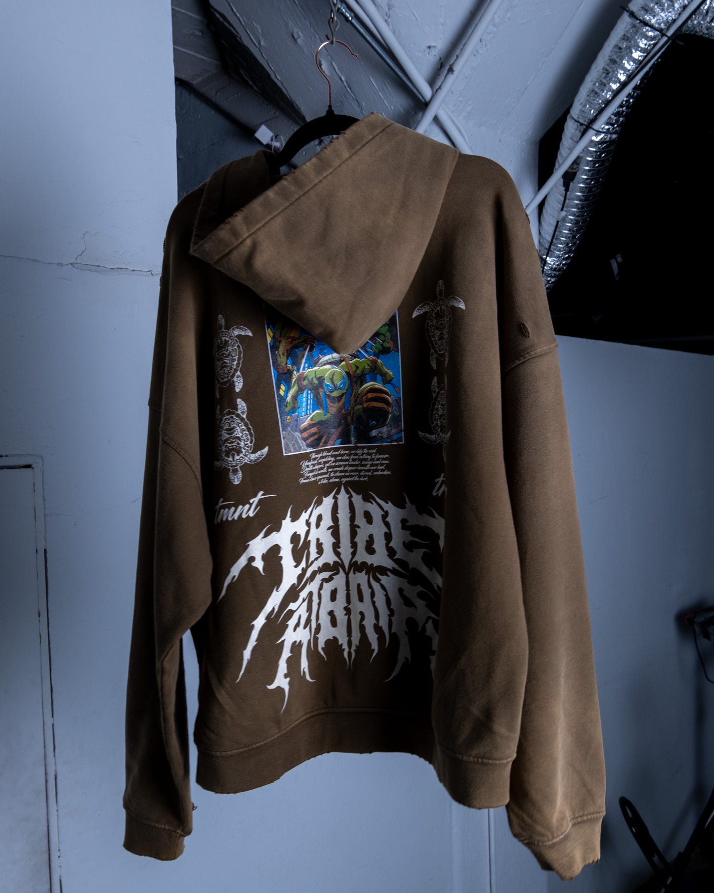 MUTANT MALICE '2003 EDITION' DISTRESSED DOUBLE-ZIP OS APOCALYPSE HOODIE IN BLK