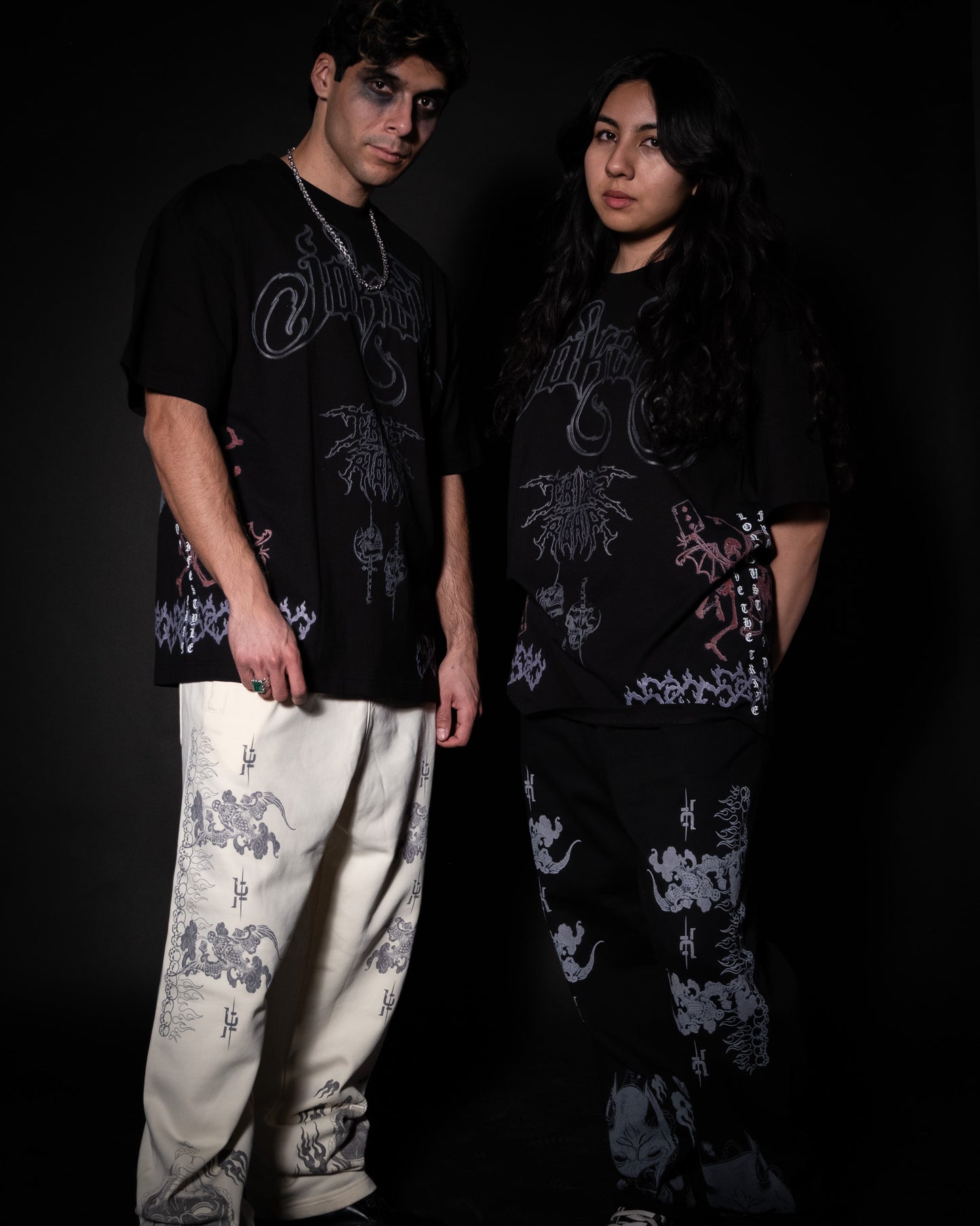 'lá mort | METAL KNIGHTS TBWL' WIDE LEG LOUNGE SWEATS IN CREAM