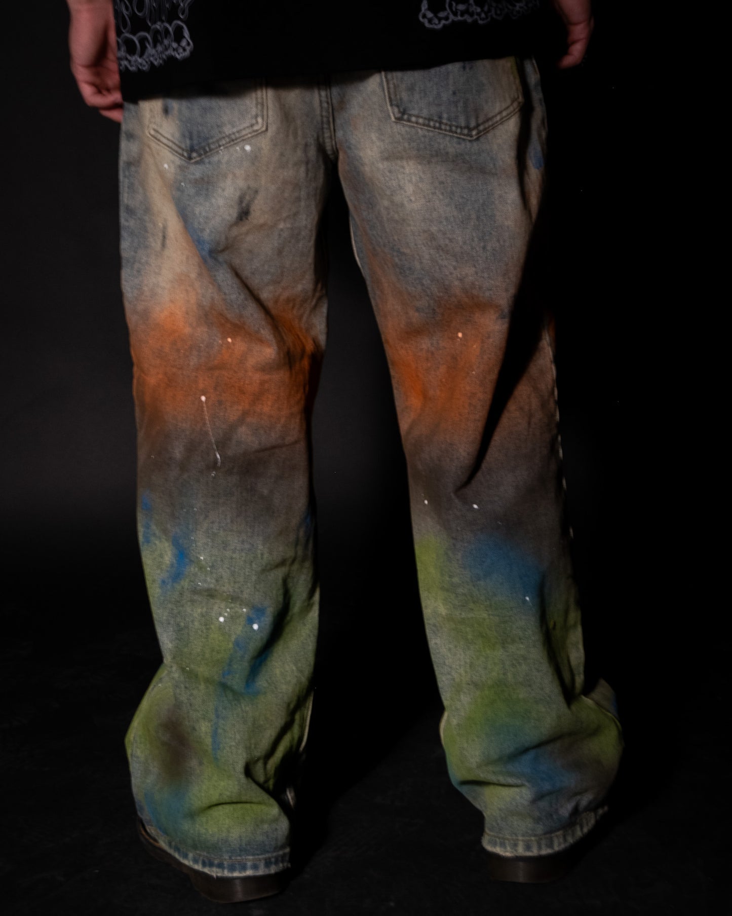 HARLEY & JOKER'S '1 OF 100' HAND GRAFFITIED BAGGY WL JEANS