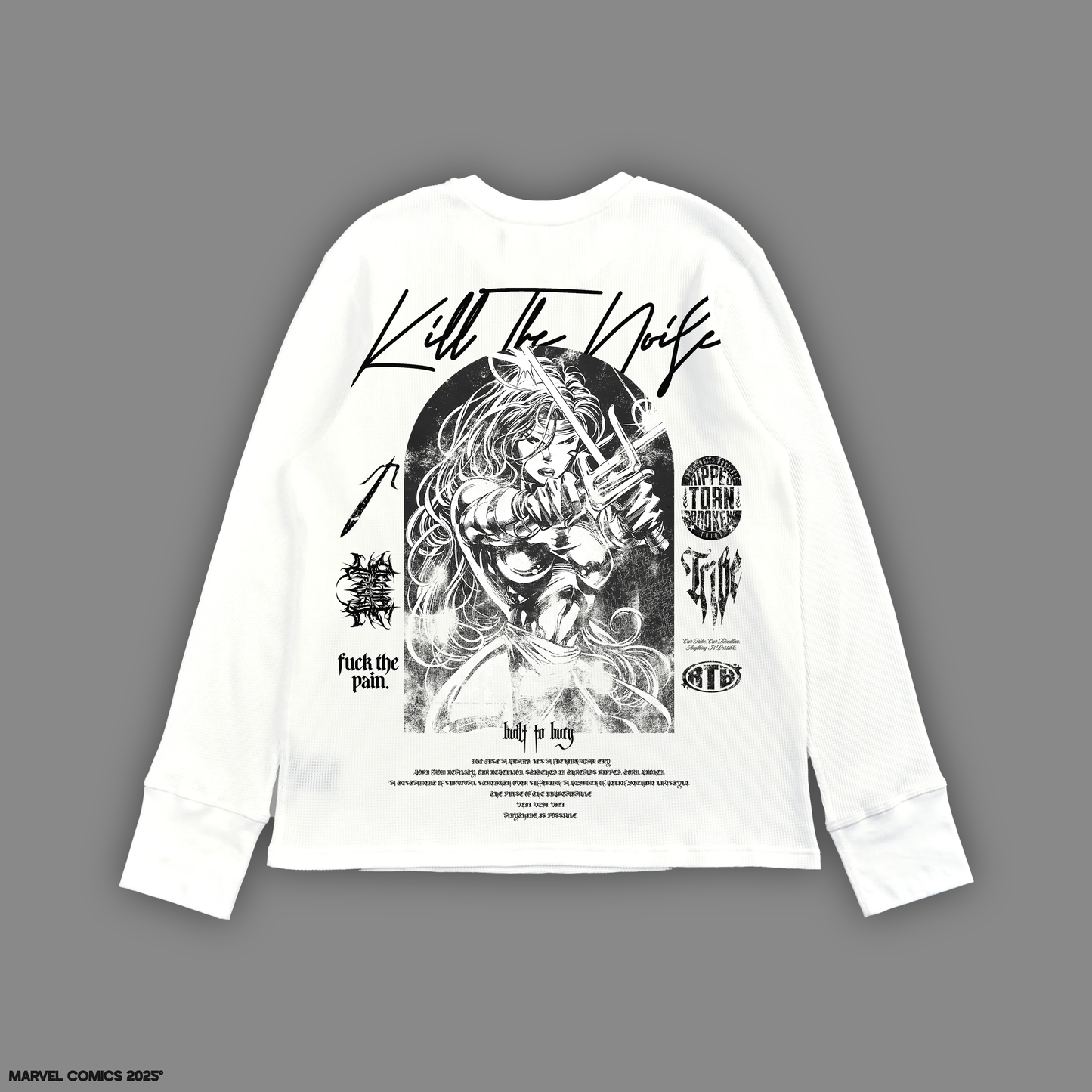 ELEKTRA 'LIMITED'OVERSIZED L/S TEE IN FLASH WHITE
