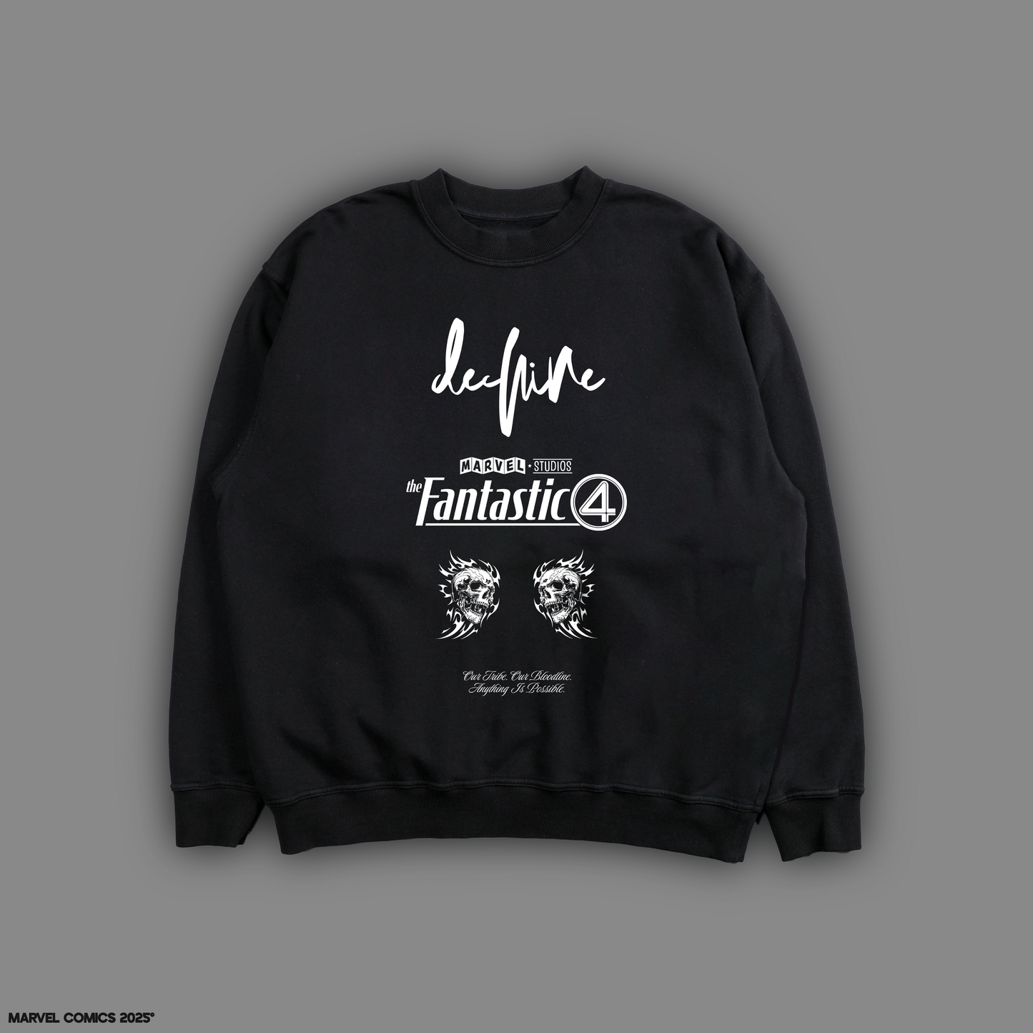 FANTASTIC 4 'LIMITED' OVERSIZED TERRY CREW-SWEAT IN HEATHER GRAY