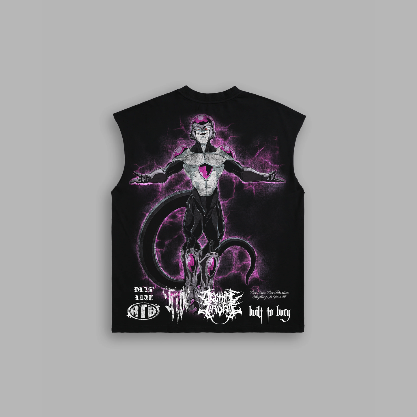 LORD FRIEZA 'LIMITED' BOX CUT MUSCLE TEE IN BLACK