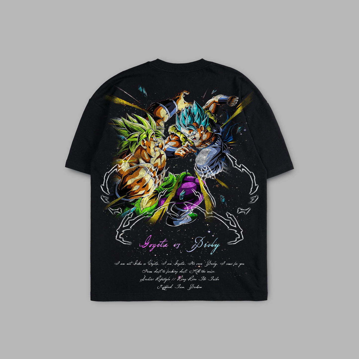 GOGETA vs. BROLY 'LIMITED' 6oz OVERSIZED TEE IN BLACK