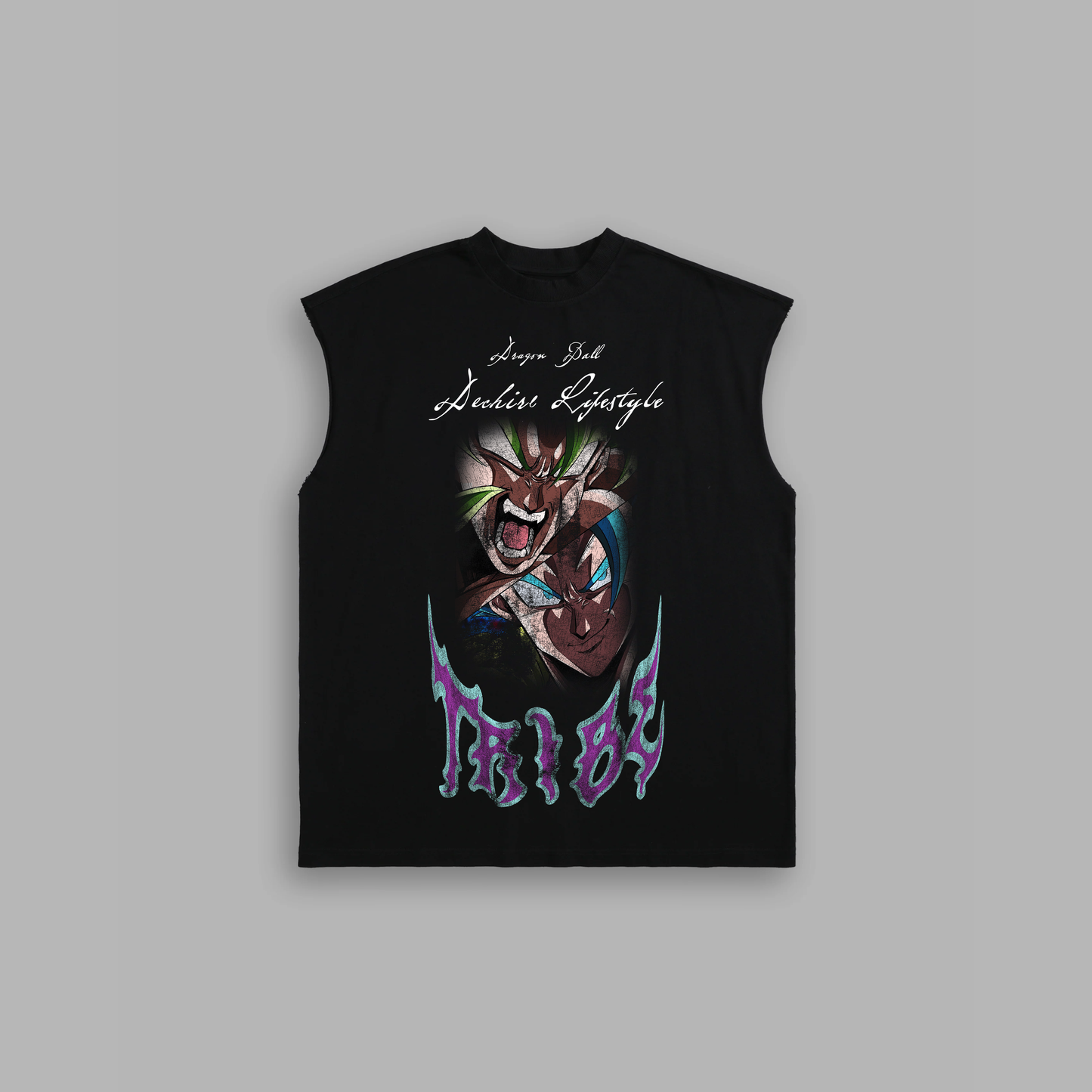 GOGETA vs. BROLY 'LIMITED' BOX CUT MUSCLE TEE IN BLACK