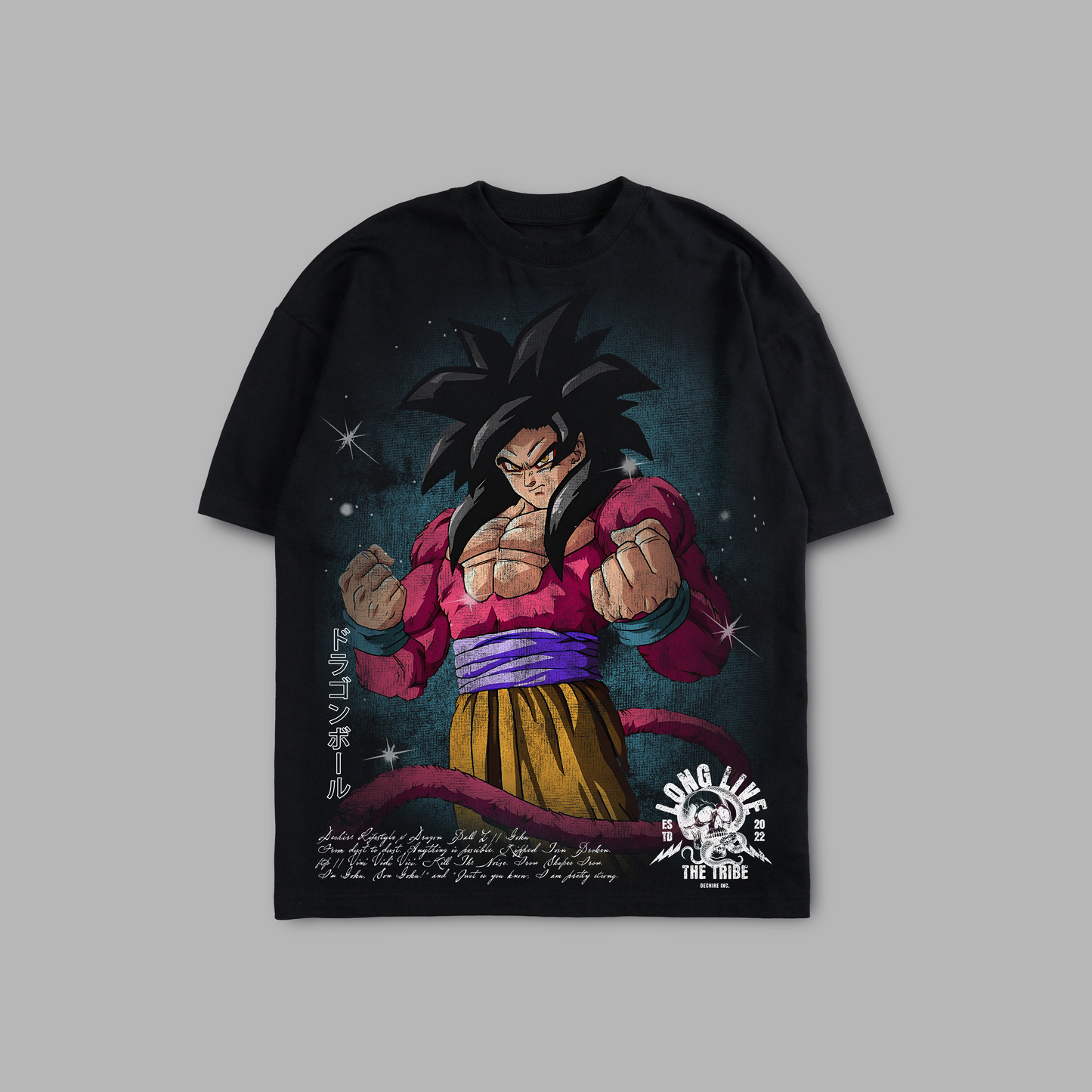 GOKU SS4 'LIMITED' 6oz OVERSIZED TEE IN BLACK