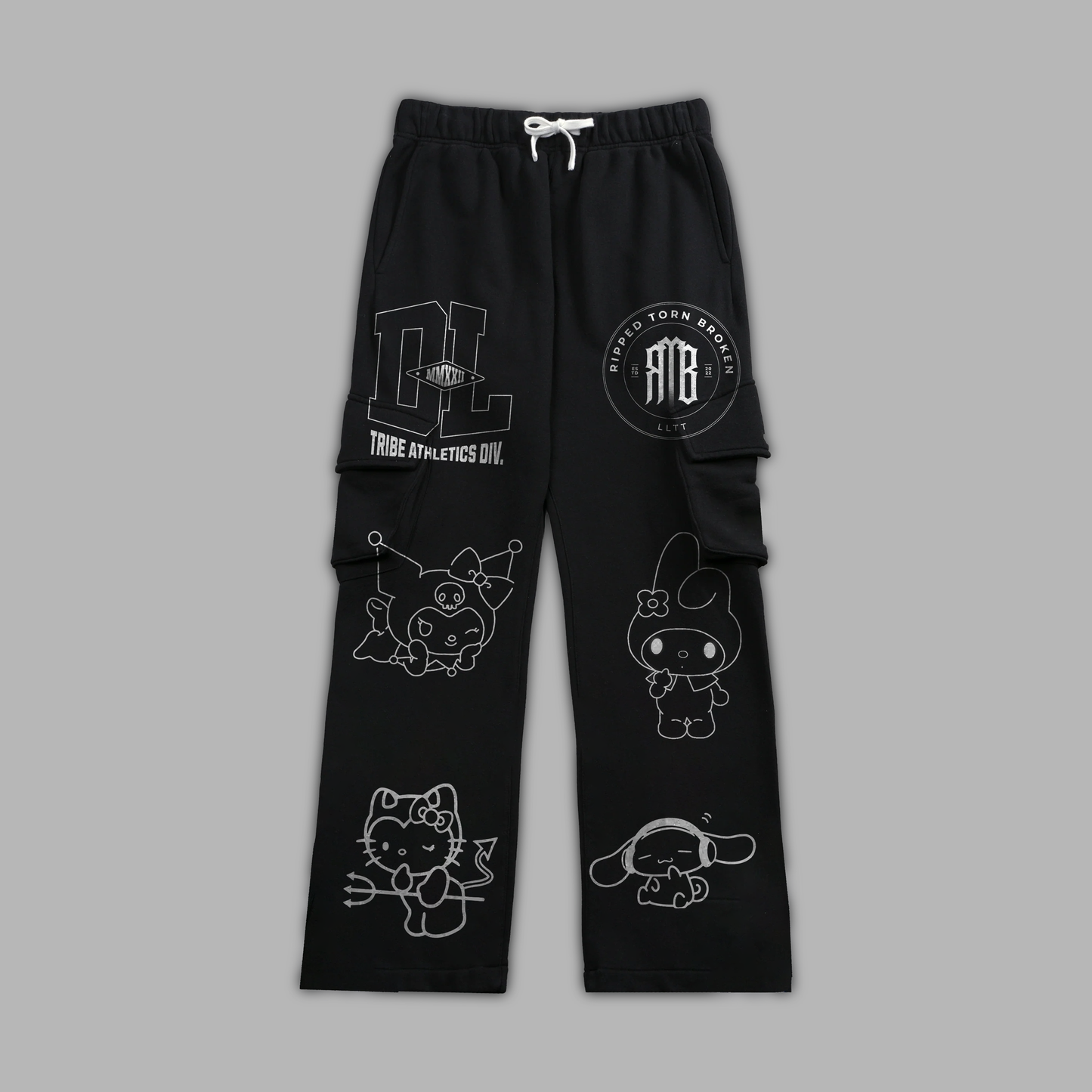 HELLO KITTY & FRIENDS ' 1 OF 25' CARGO SWEATS IN BLACK