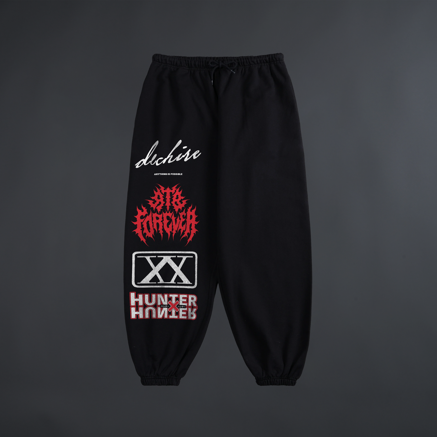 HUNTER x HUNTER BAGGY PLUSH SWEATS IN BLACK