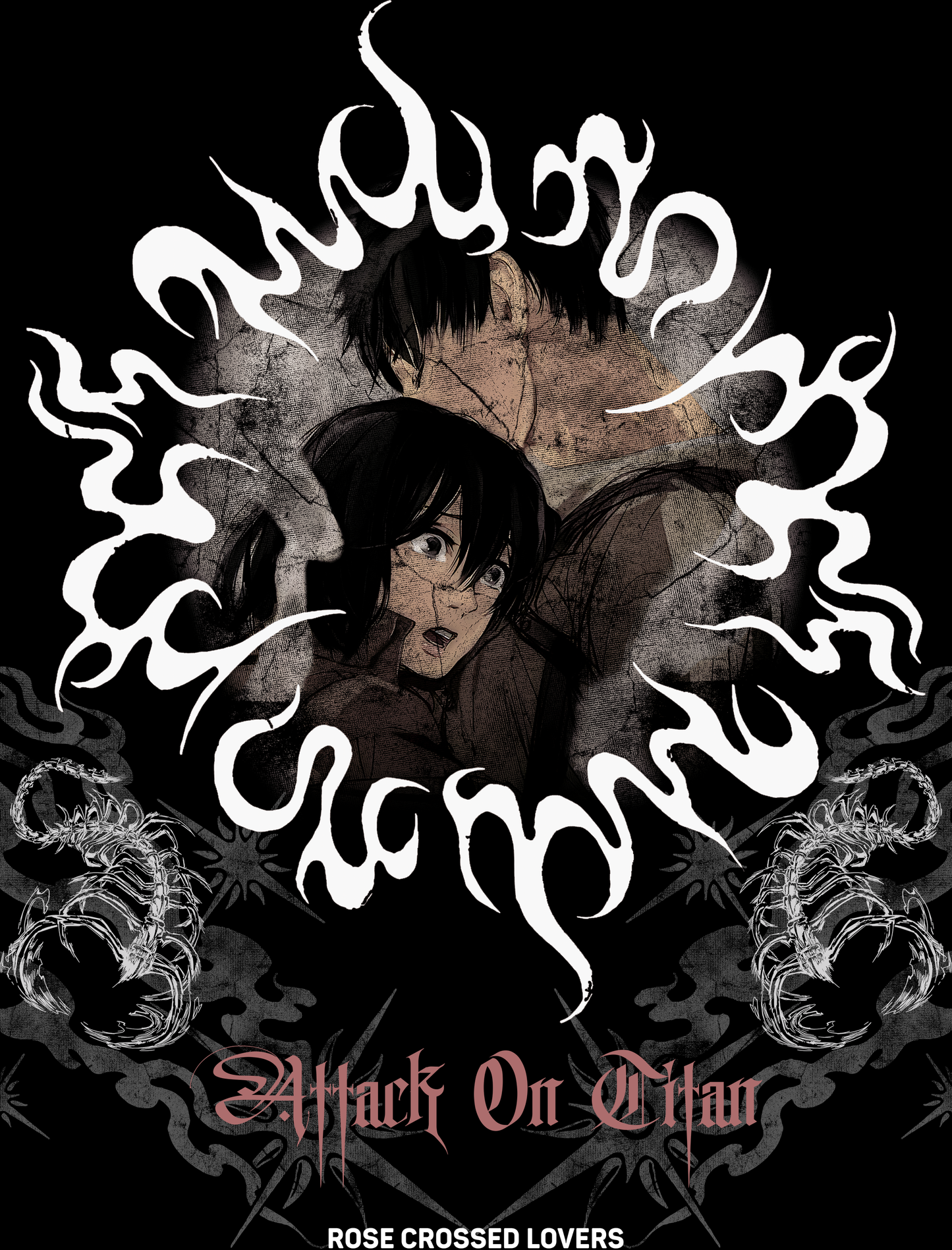 ATTACK ON TITAN: AFTER I DIE '1 OF 200' RCL OVERSIZED TEE IN BLACK