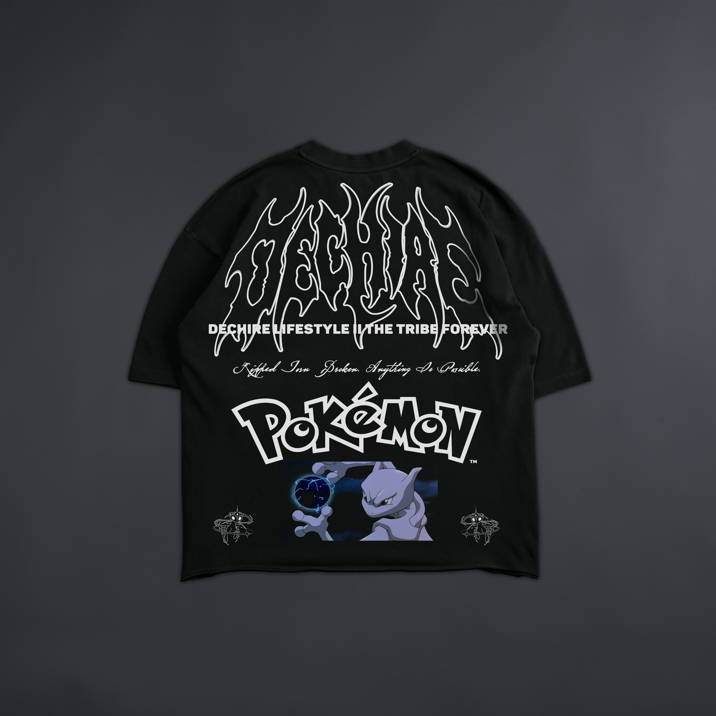 MEWTWO: GENESIS '1 OF 100' DL:MADE RAW HEM OVERSIZED TEE