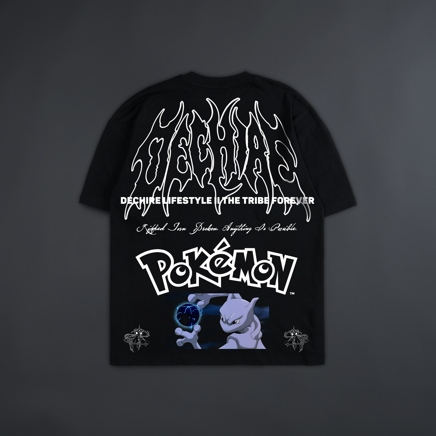 MEWTWO: GENESIS '1 OF 200' OVERSIZED TEE IN BLACK
