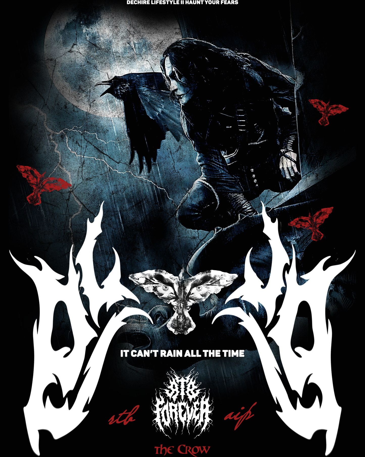 THE CROW: REAL LOVE IS FOREVER '1 OF 200' OVERSIZED TEE IN BLACK