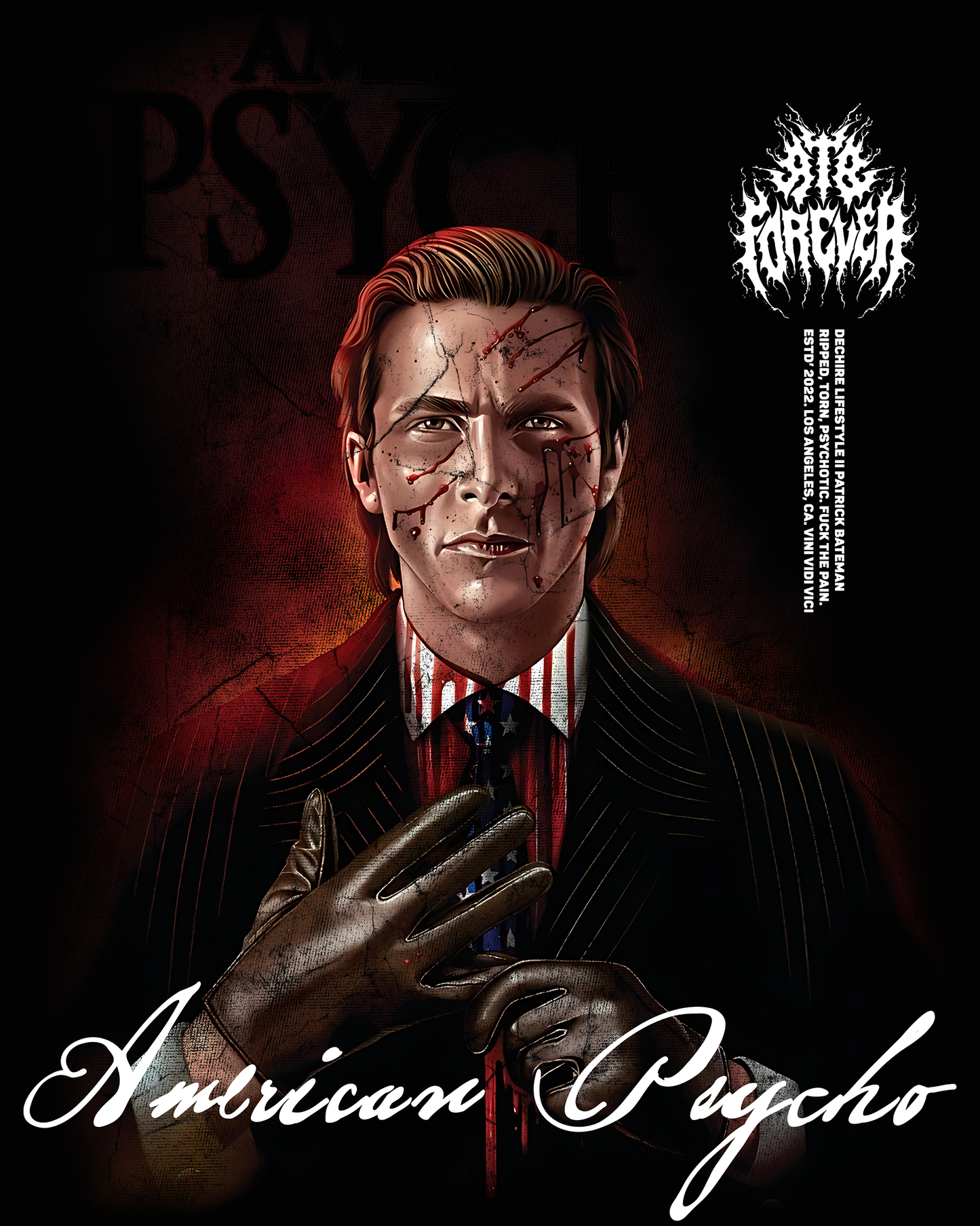 AMERICAN PSYCHO '1 OF 200' OVERSIZED TEE IN BLACK