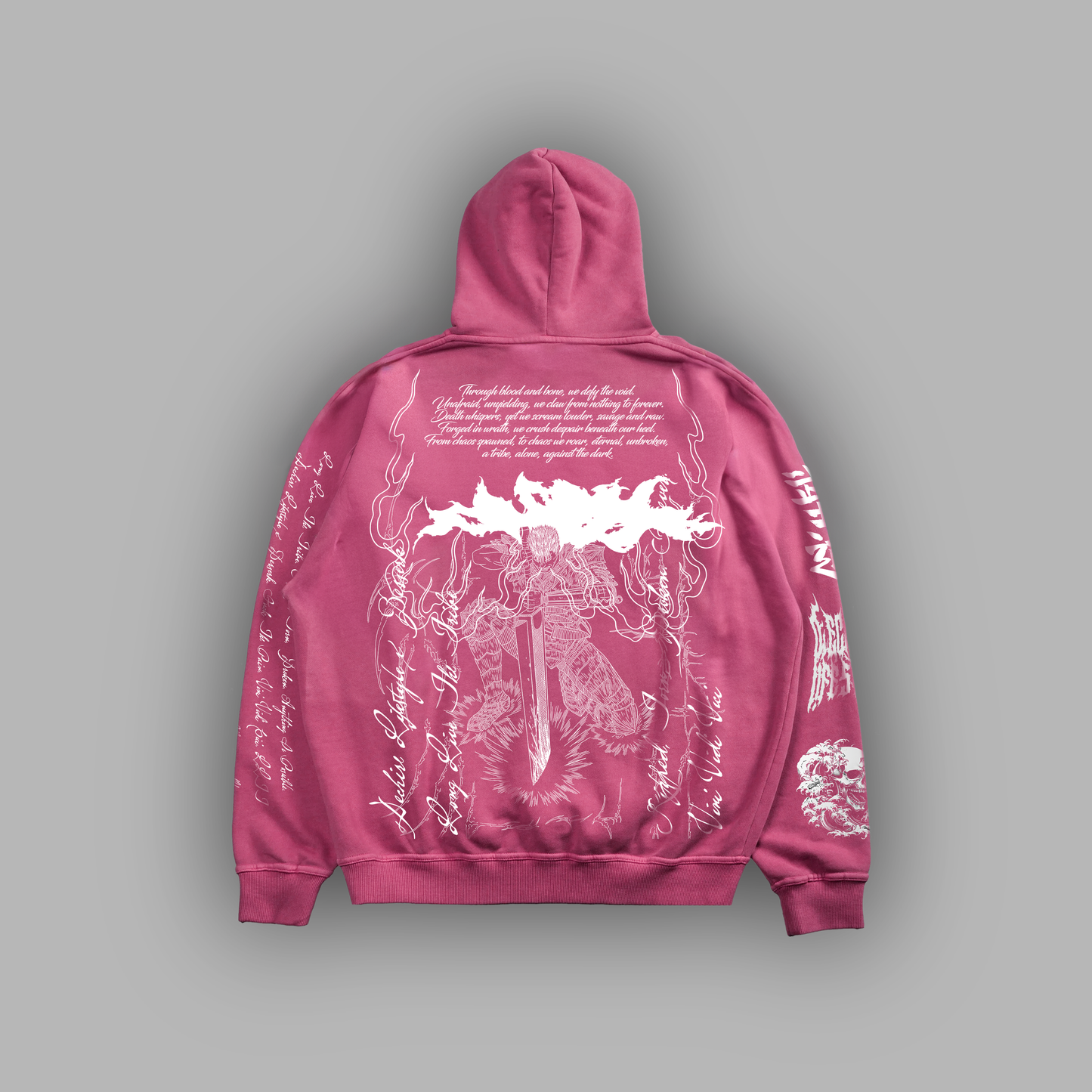 WHISPER OF DEATH '1 OF 50' OVERSIZED SUN FADED HOODIE || BLUSH PINK EDITION®