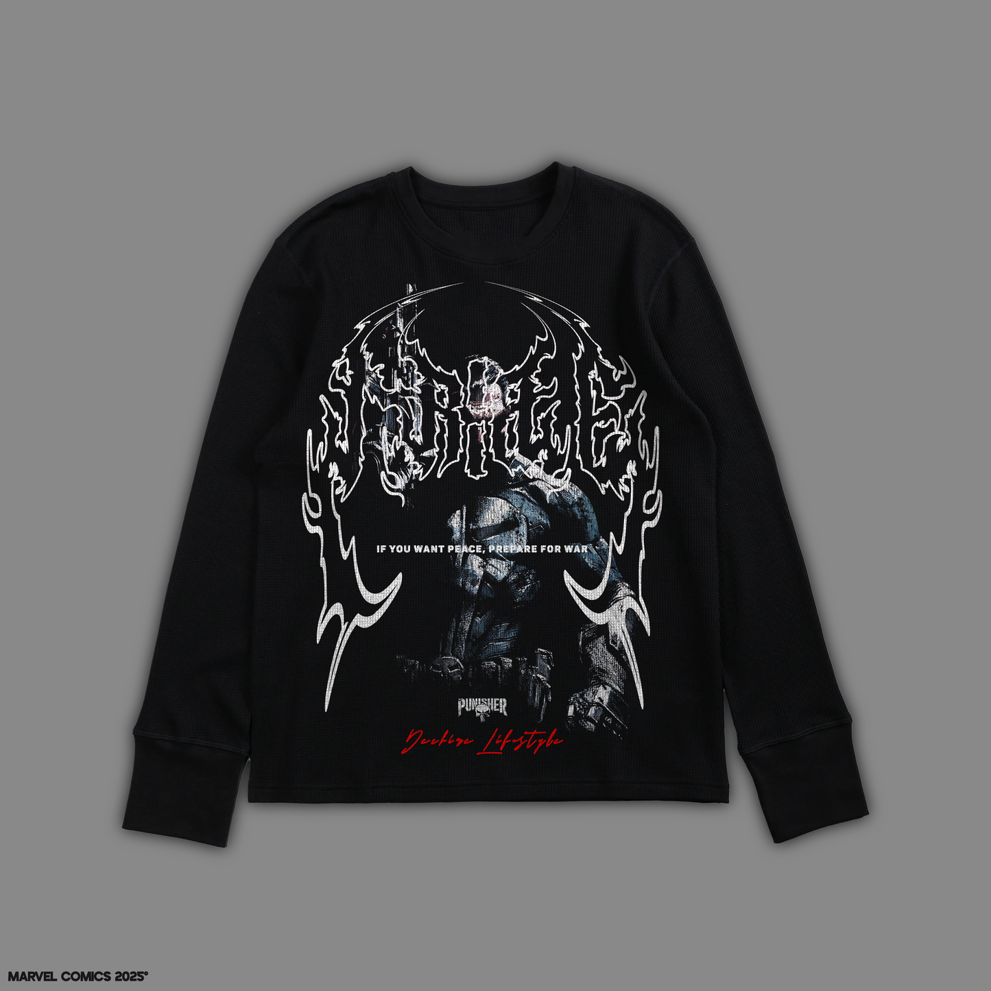 PUNISHER: CIRCLE OF BLOOD 'LIMITED' OVERSIZED L/S TEE IN SHADOW BLACK