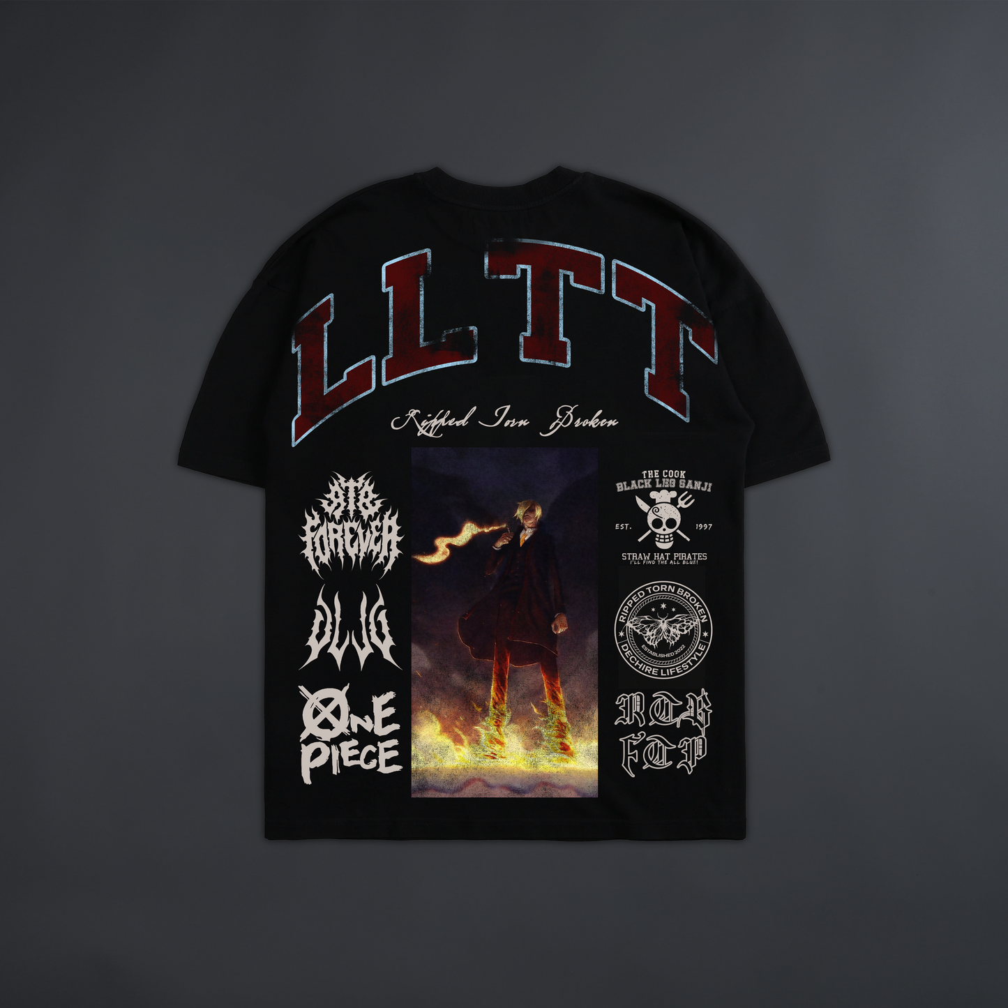 SANJI THE BLACK LEG 'LIMITED' OVERSIZED TEE IN BLACK