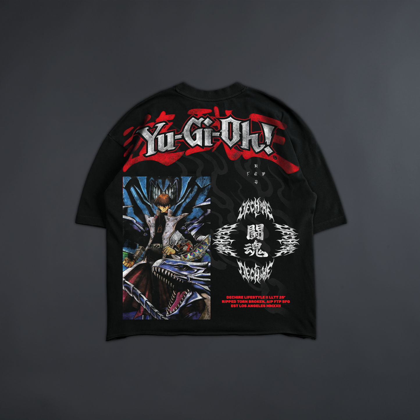 SETO KAIBA & OBELISK 'LIMITED' DL:MADE RAW HEM OVERSIZED TEE